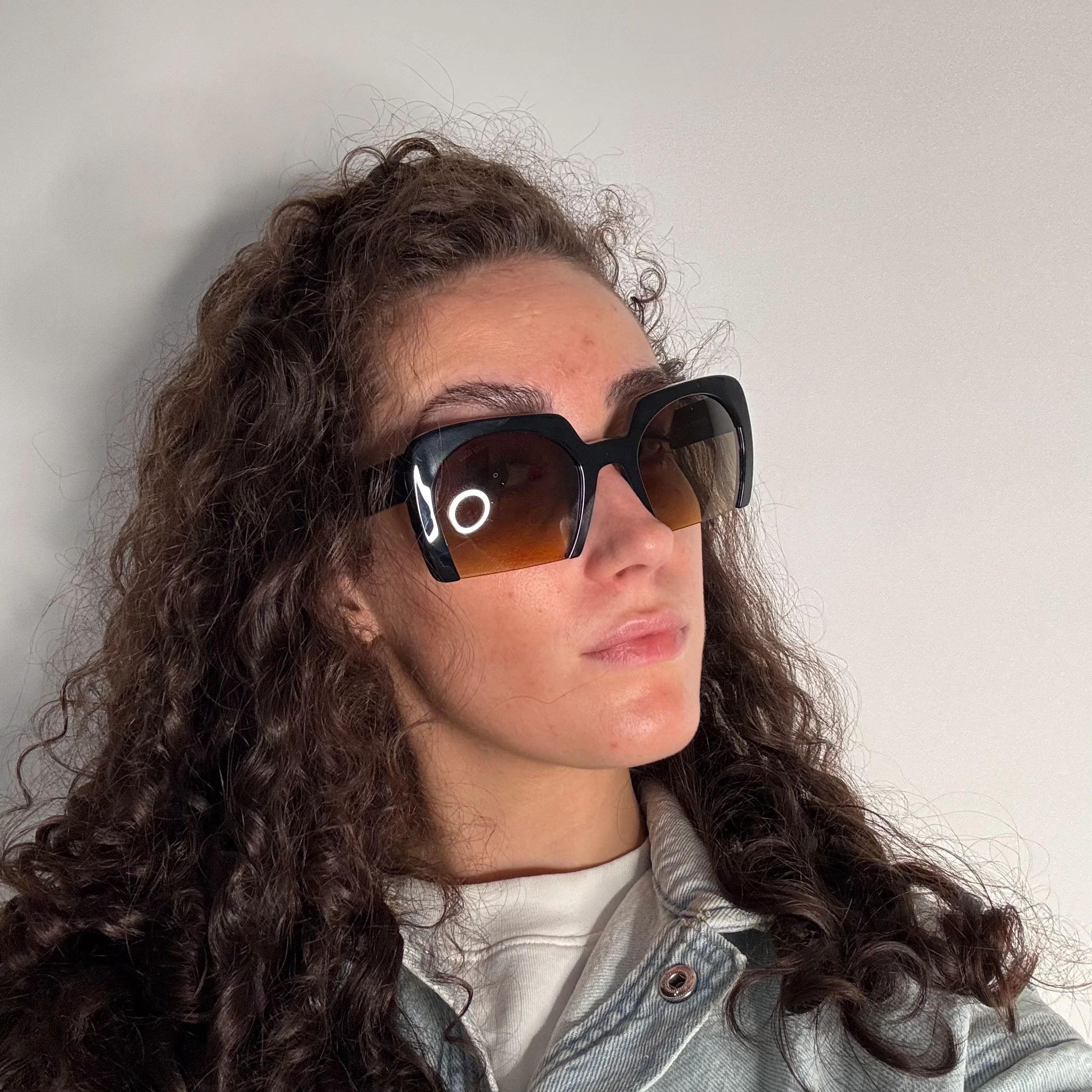 Miu Miu Sunglasses SMU11O Half Rim Black - Image 3