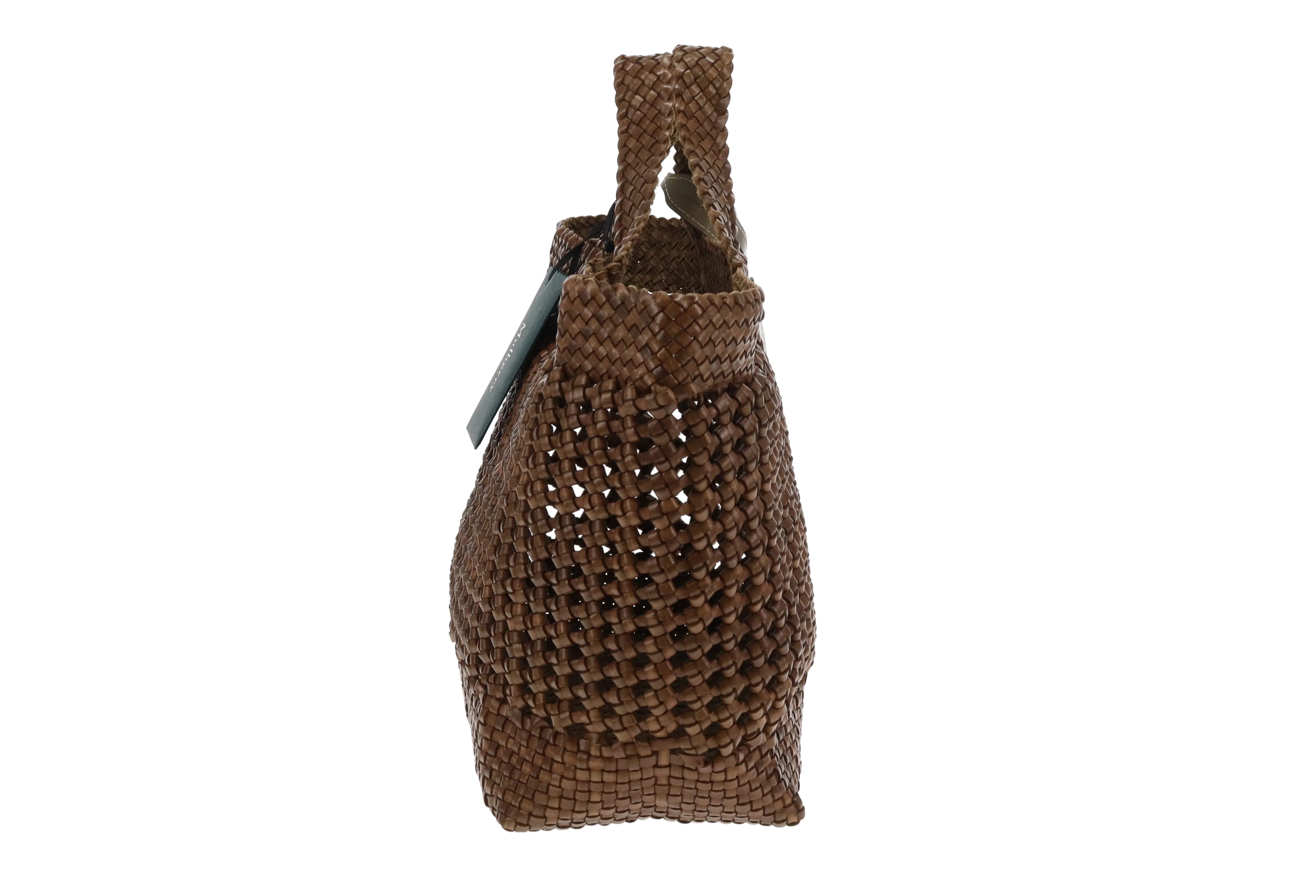 Mulberry Small Woven Tote Linen Green Woven Leather - Image 5
