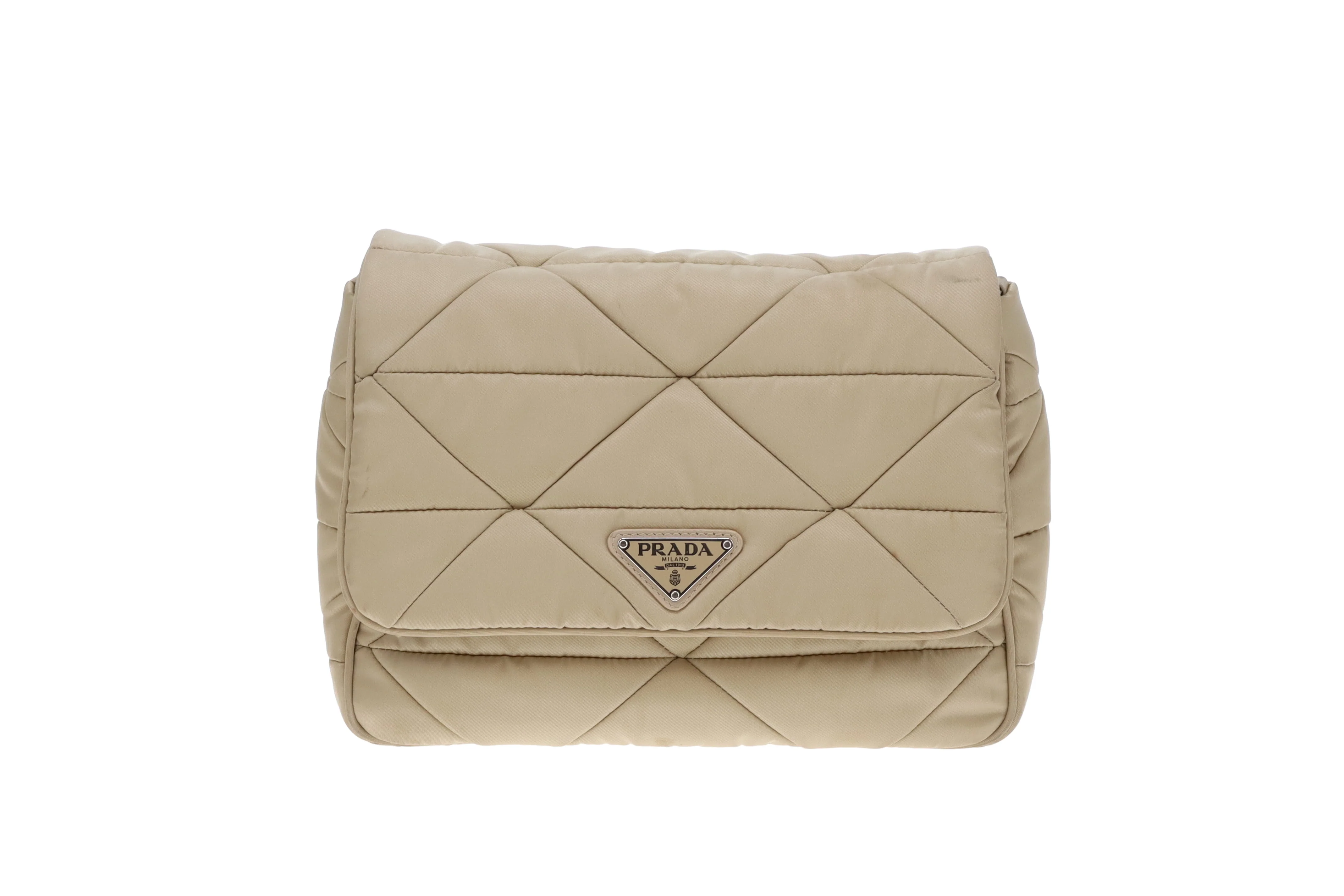 Prada Re-Edition Beige Quilted ReNylon Flap Bag