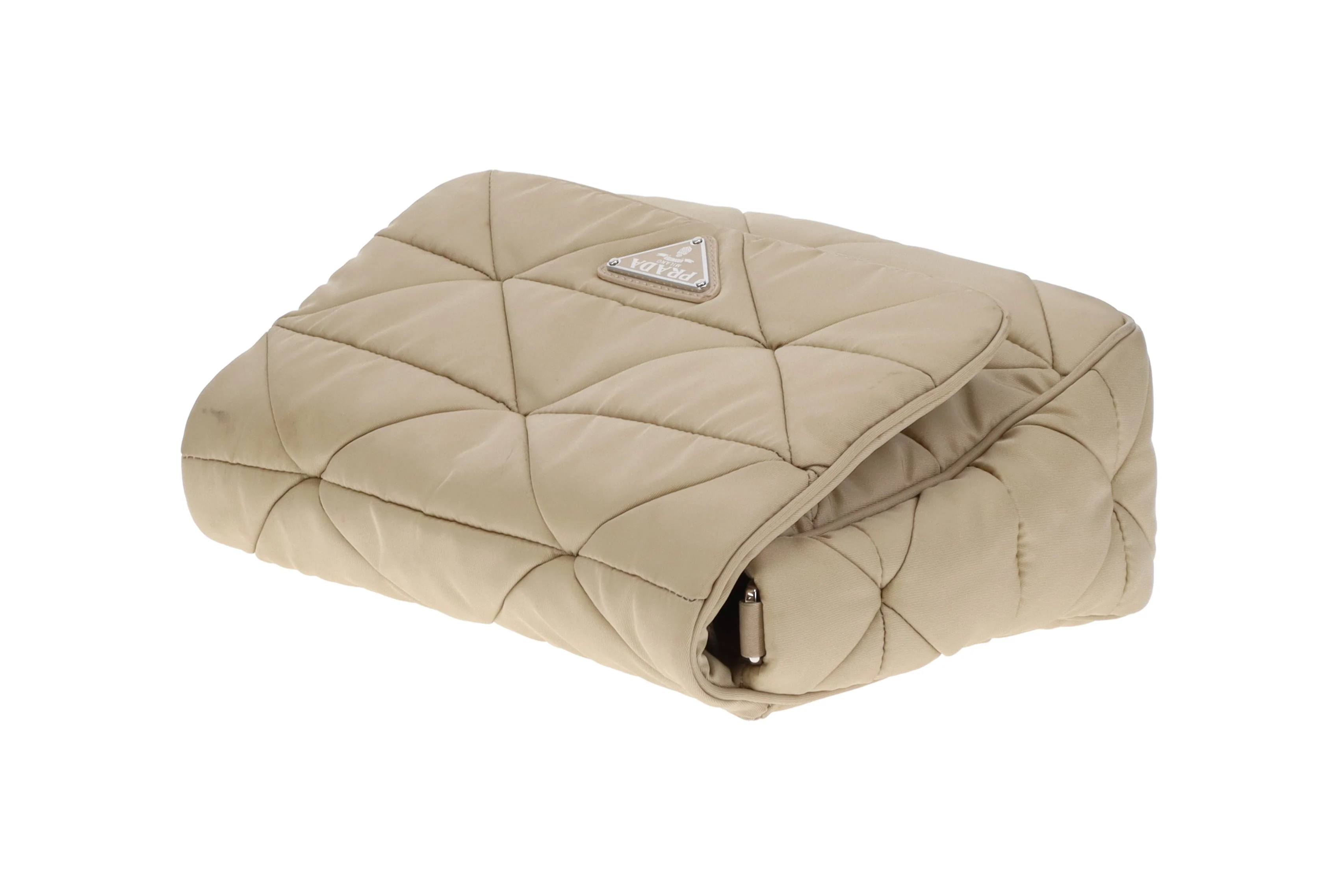 Prada Re-Edition Beige Quilted ReNylon Flap Bag - Image 14