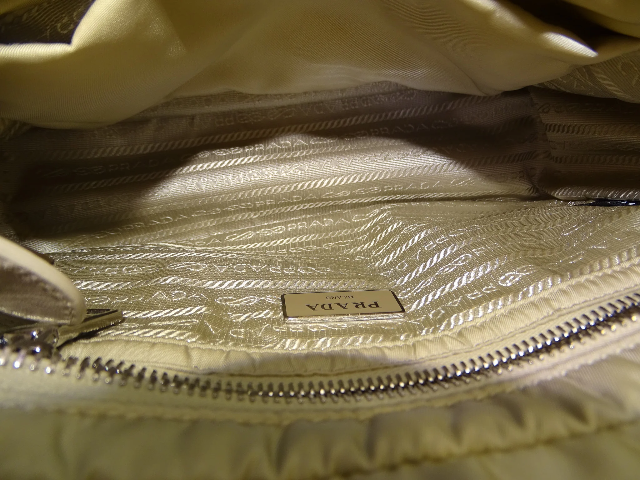 Prada Re-Edition Beige Quilted ReNylon Flap Bag - Image 15