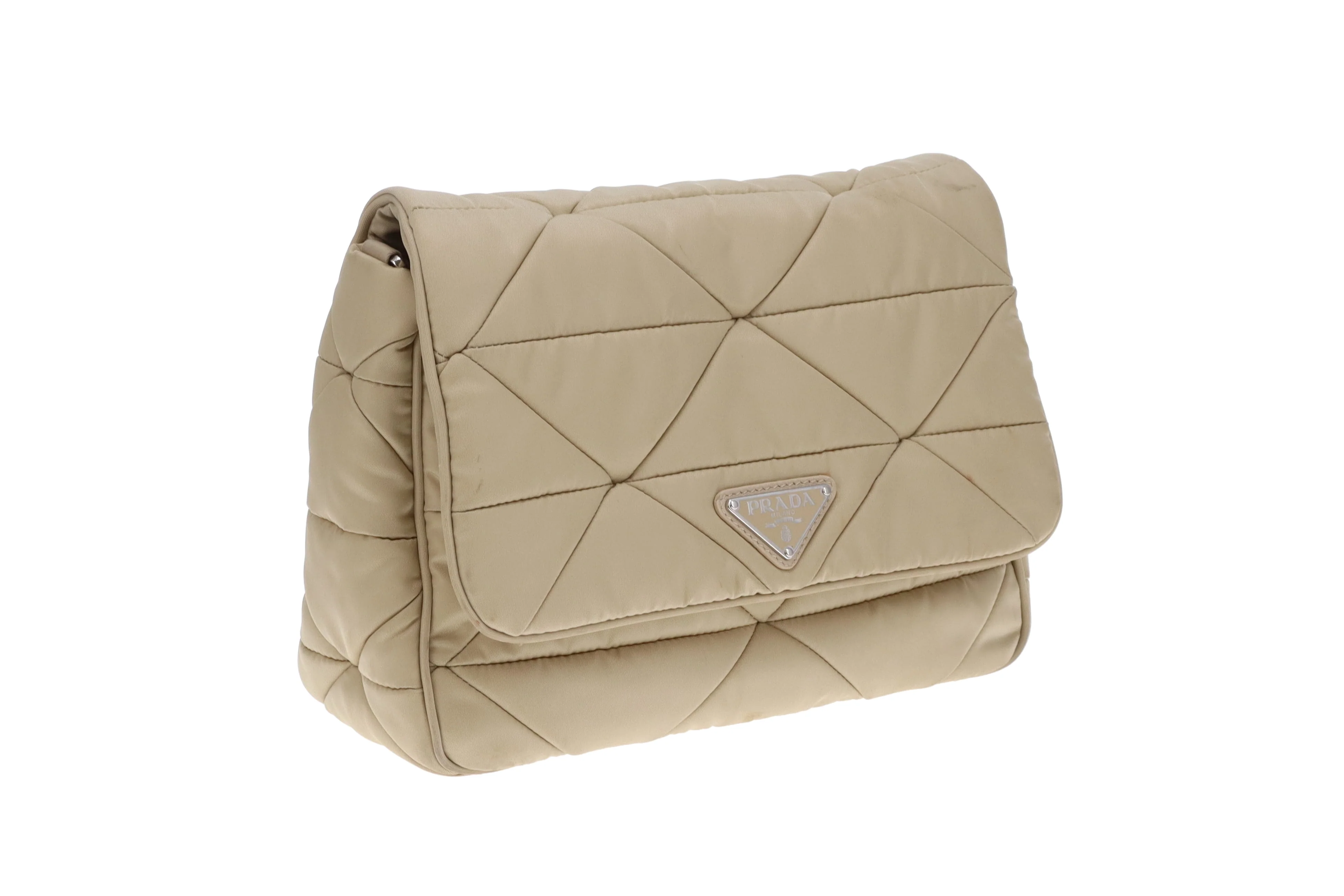 Prada Re-Edition Beige Quilted ReNylon Flap Bag - Image 4