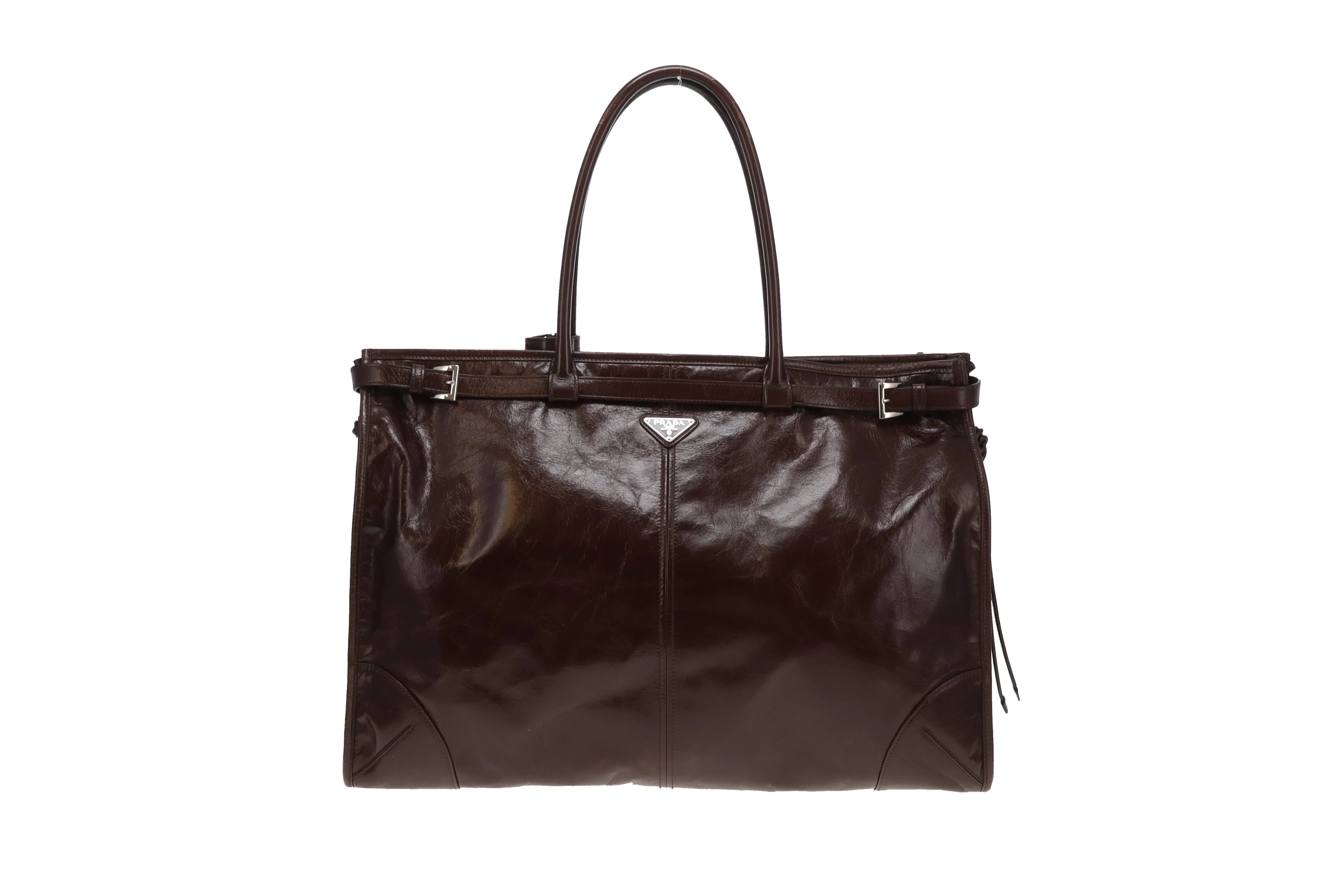 Prada Bonnie Extra Large Dark Brown Soft Lux with Strap