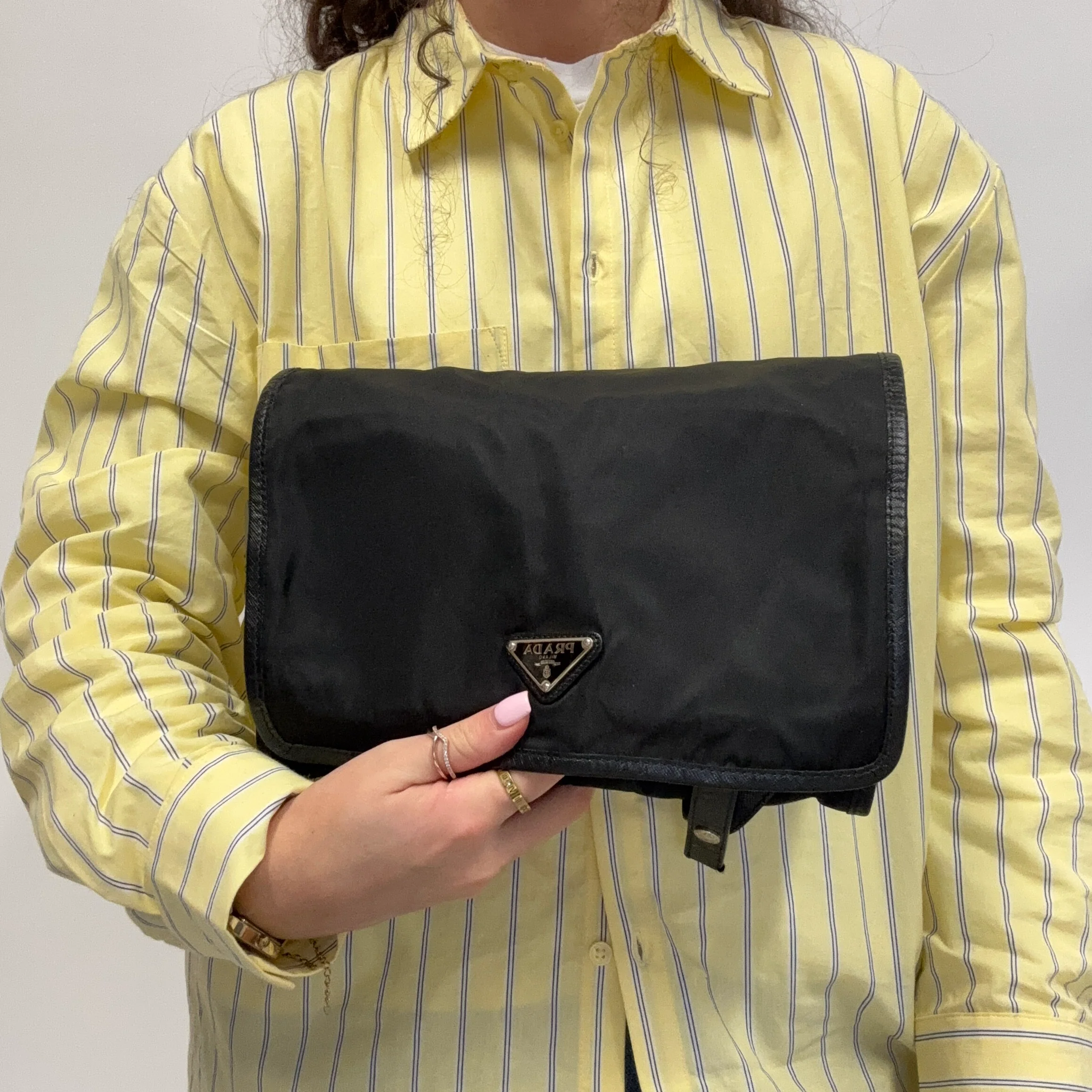 Prada Fold Out Wash Bag Black Nylon - Image 2