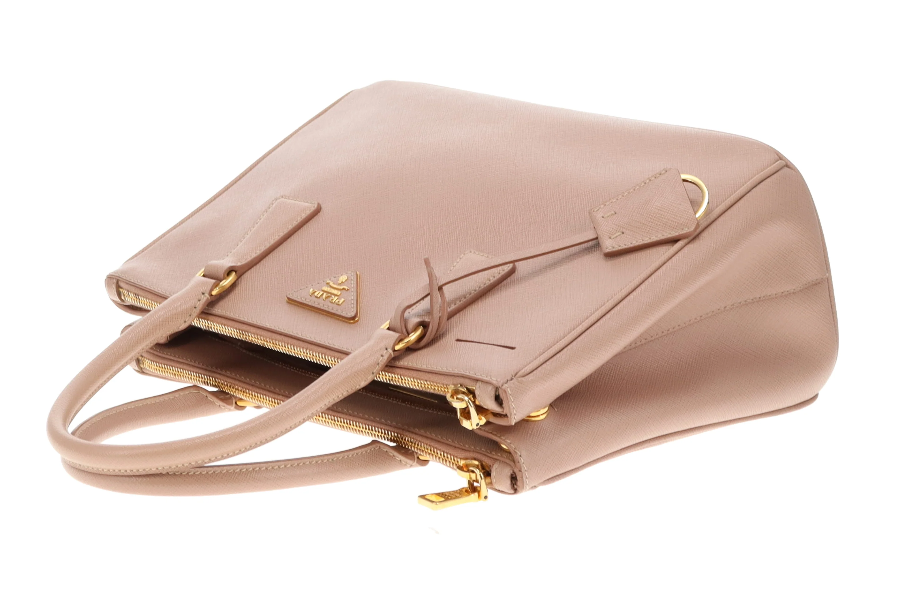 Prada Galleria Double Zip Medium Cammeo Saffiano - Image 12