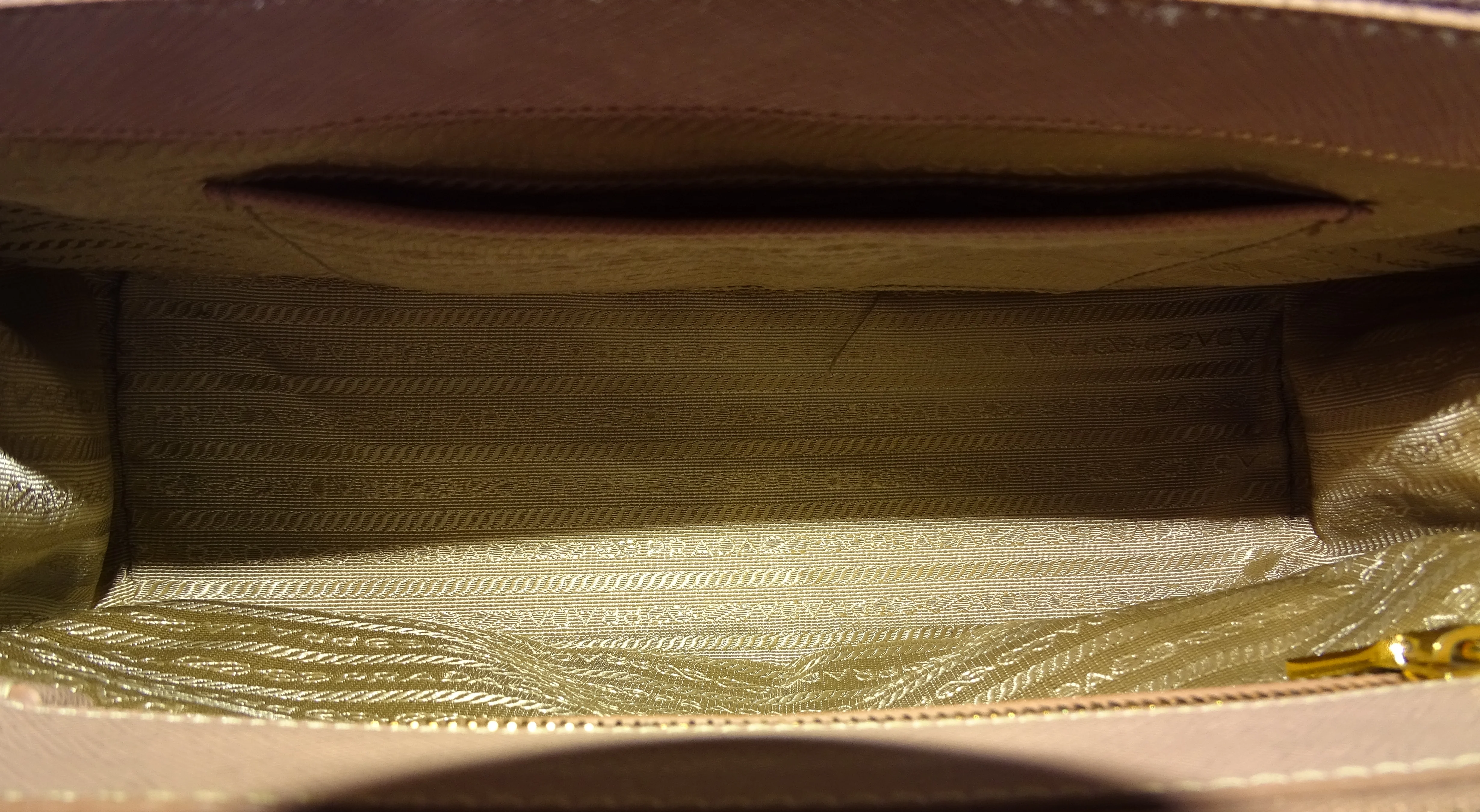 Prada Galleria Double Zip Medium Cammeo Saffiano - Image 14