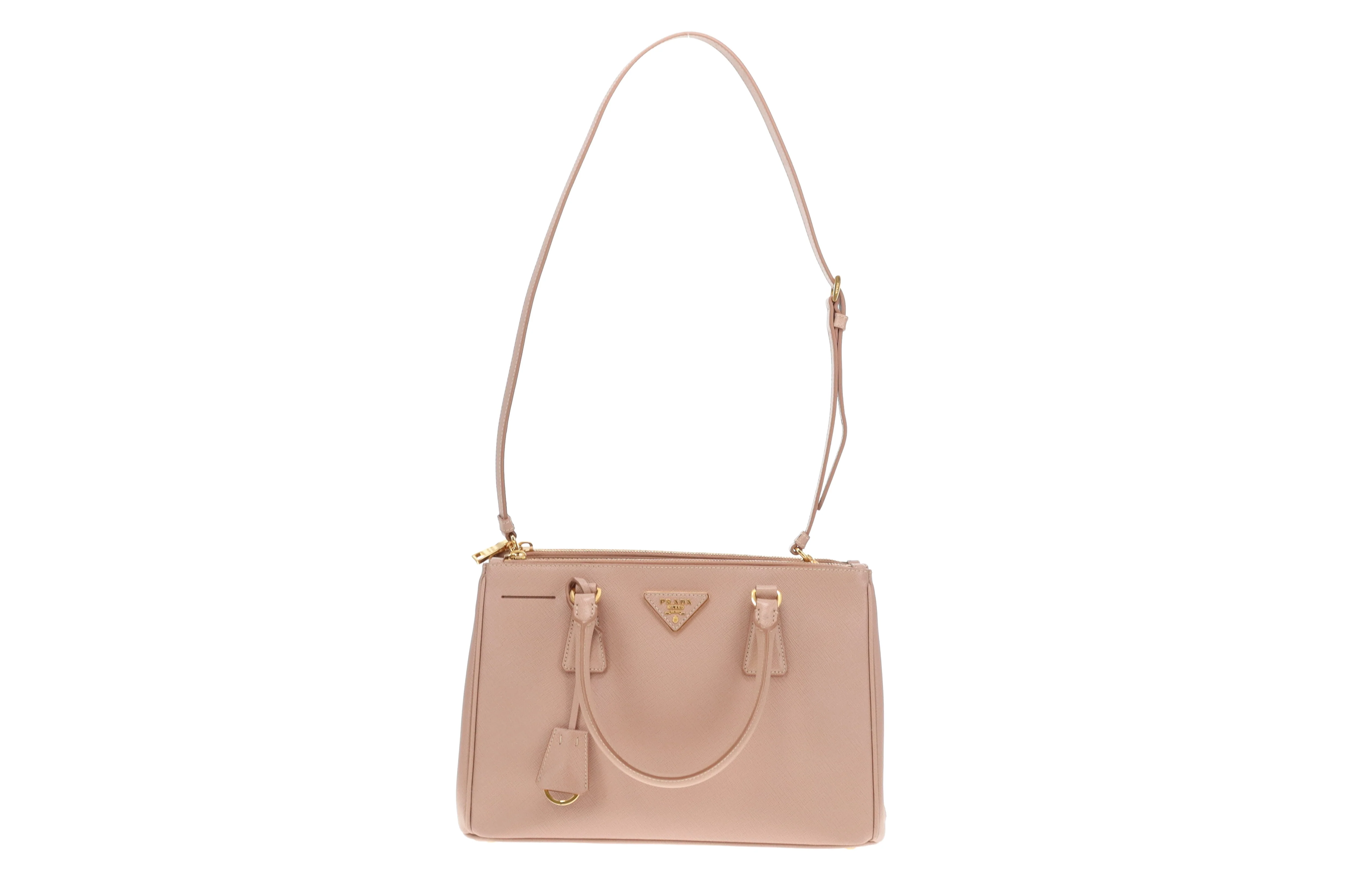 Prada Galleria Double Zip Medium Cammeo Saffiano - Image 3