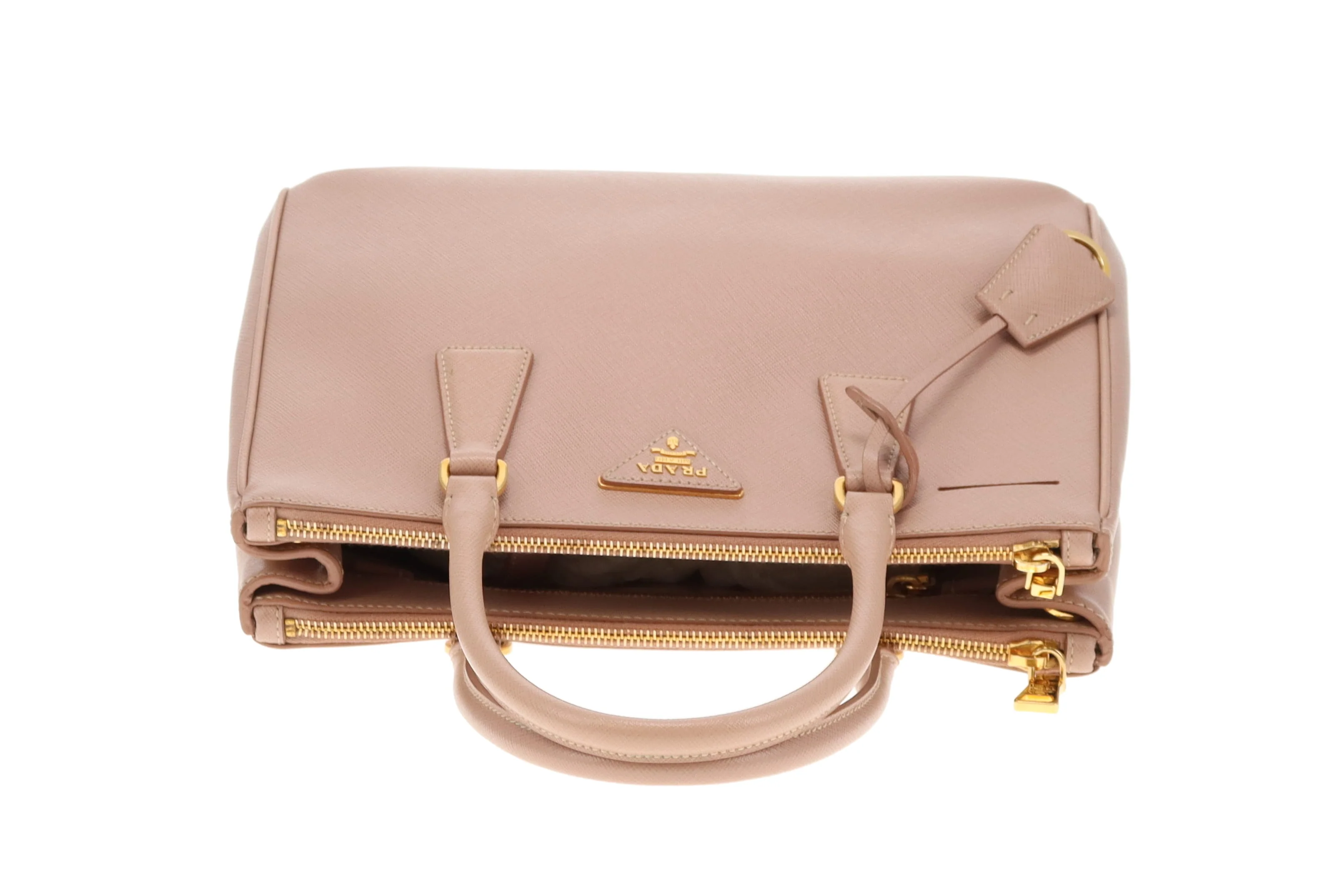 Prada Galleria Double Zip Medium Cammeo Saffiano - Image 8
