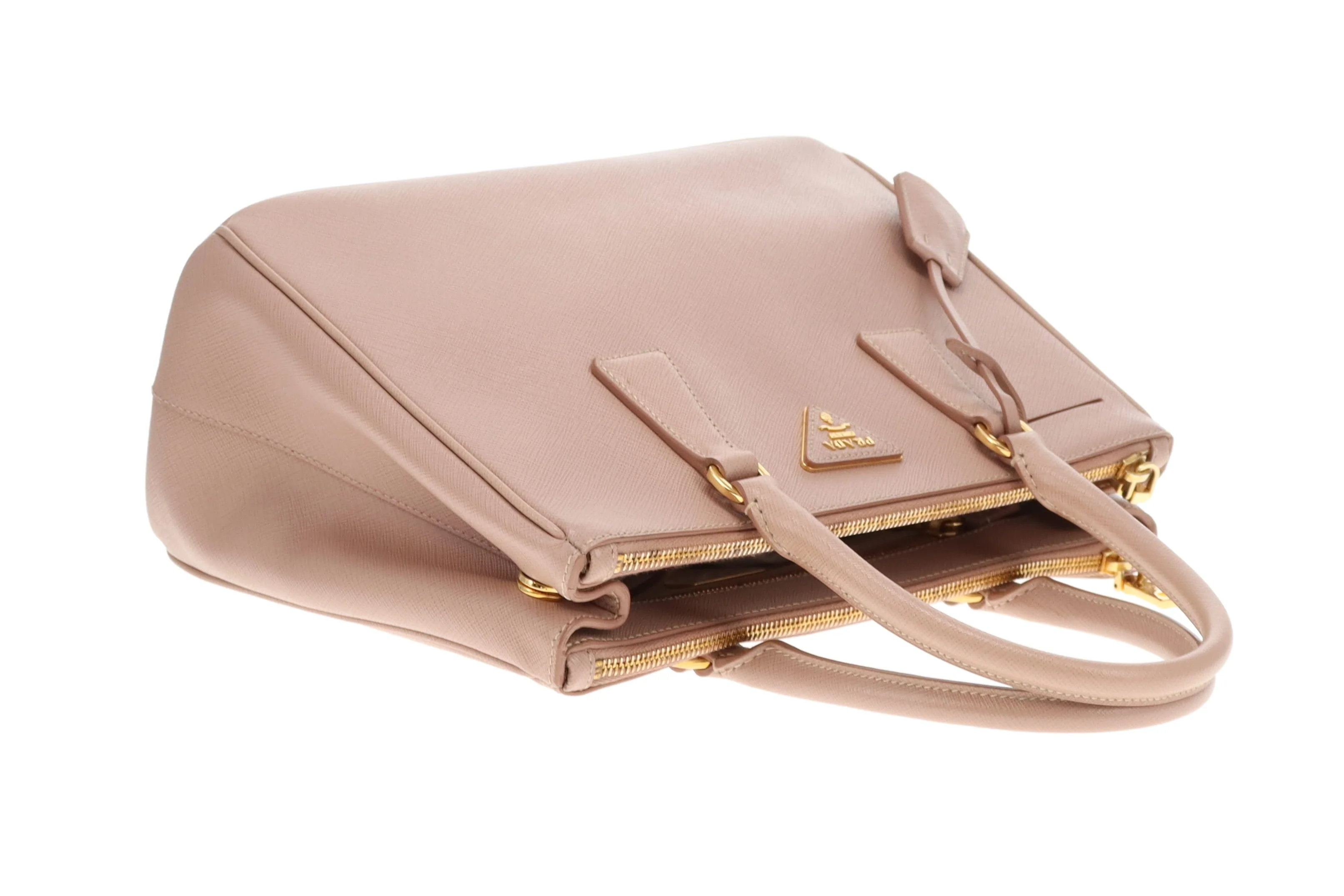 Prada Galleria Double Zip Medium Cammeo Saffiano - Image 9