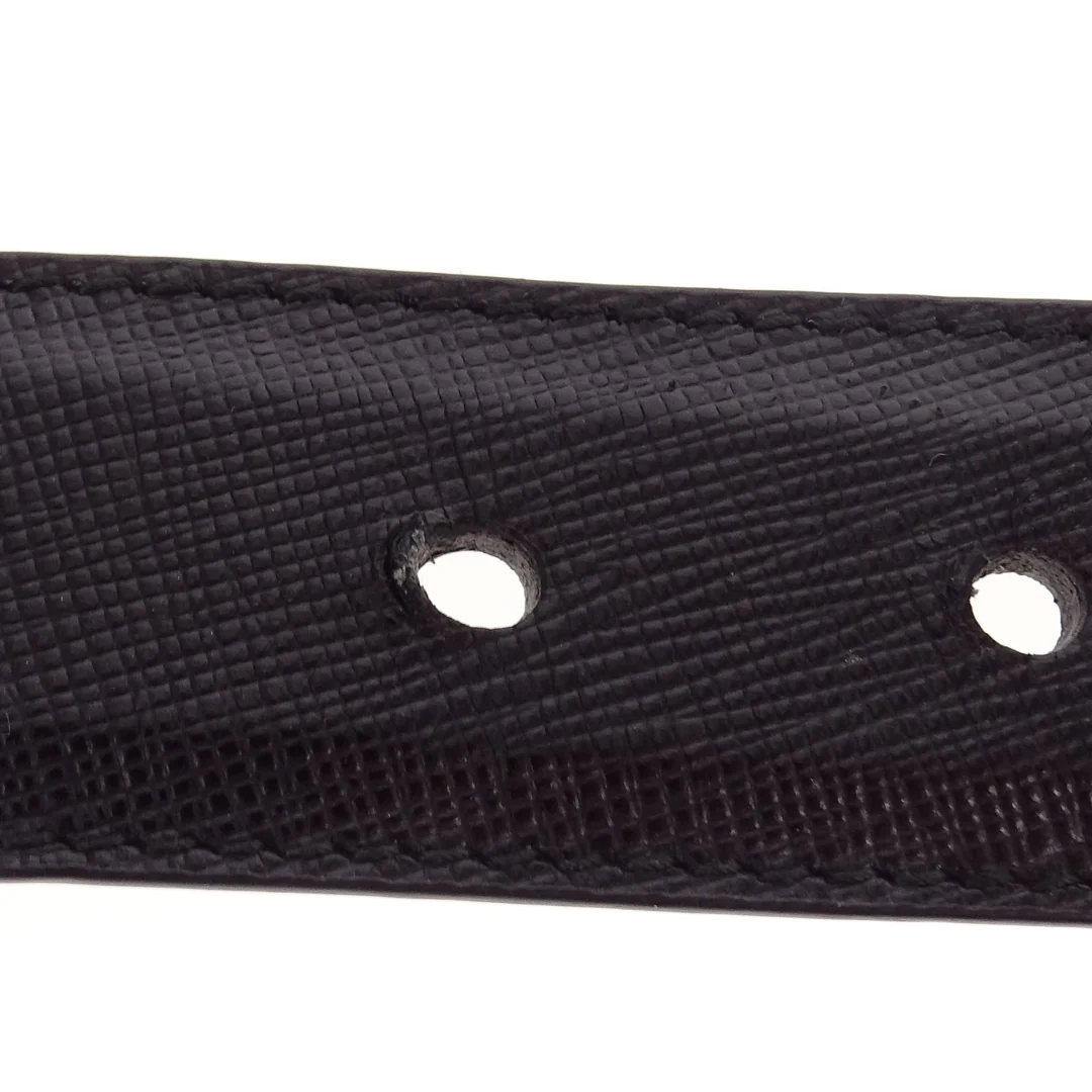 Prada Plaque Belt Black Saffiano SHW 75cm - Image 11