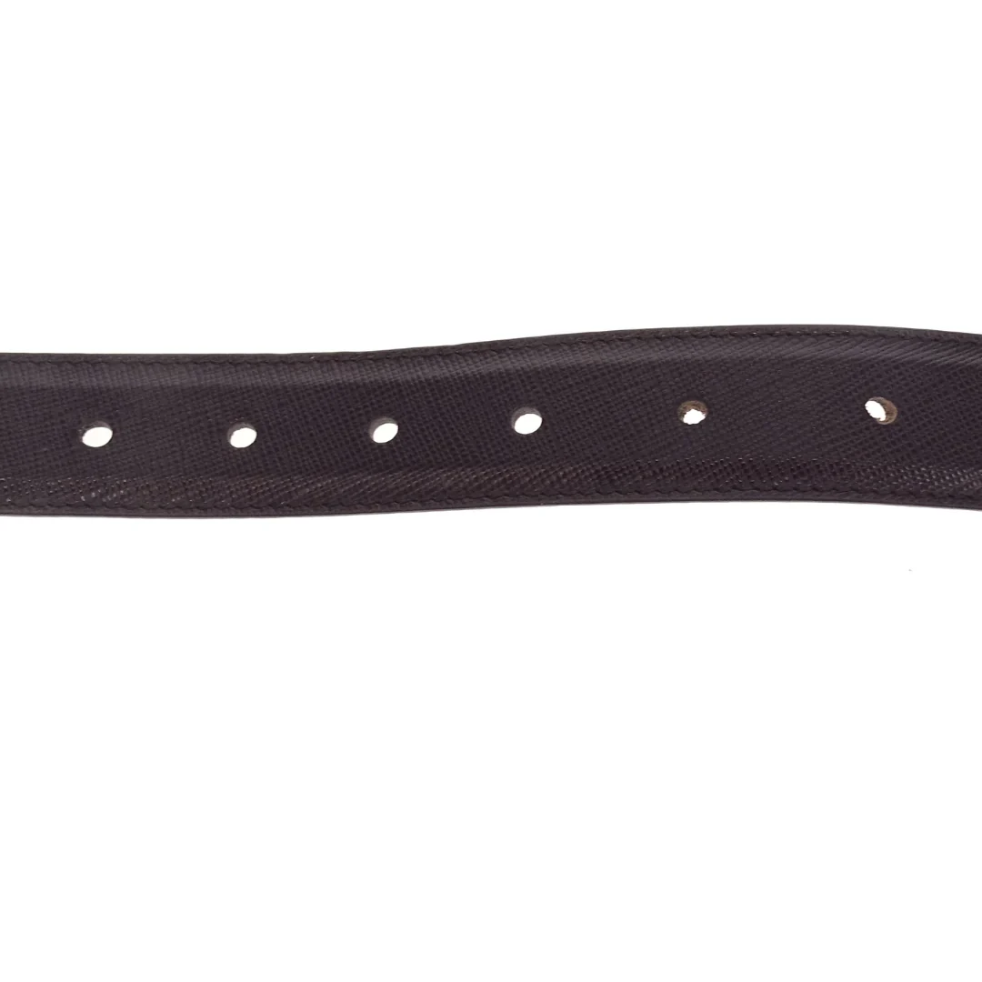Prada Plaque Belt Black Saffiano SHW 75cm - Image 6