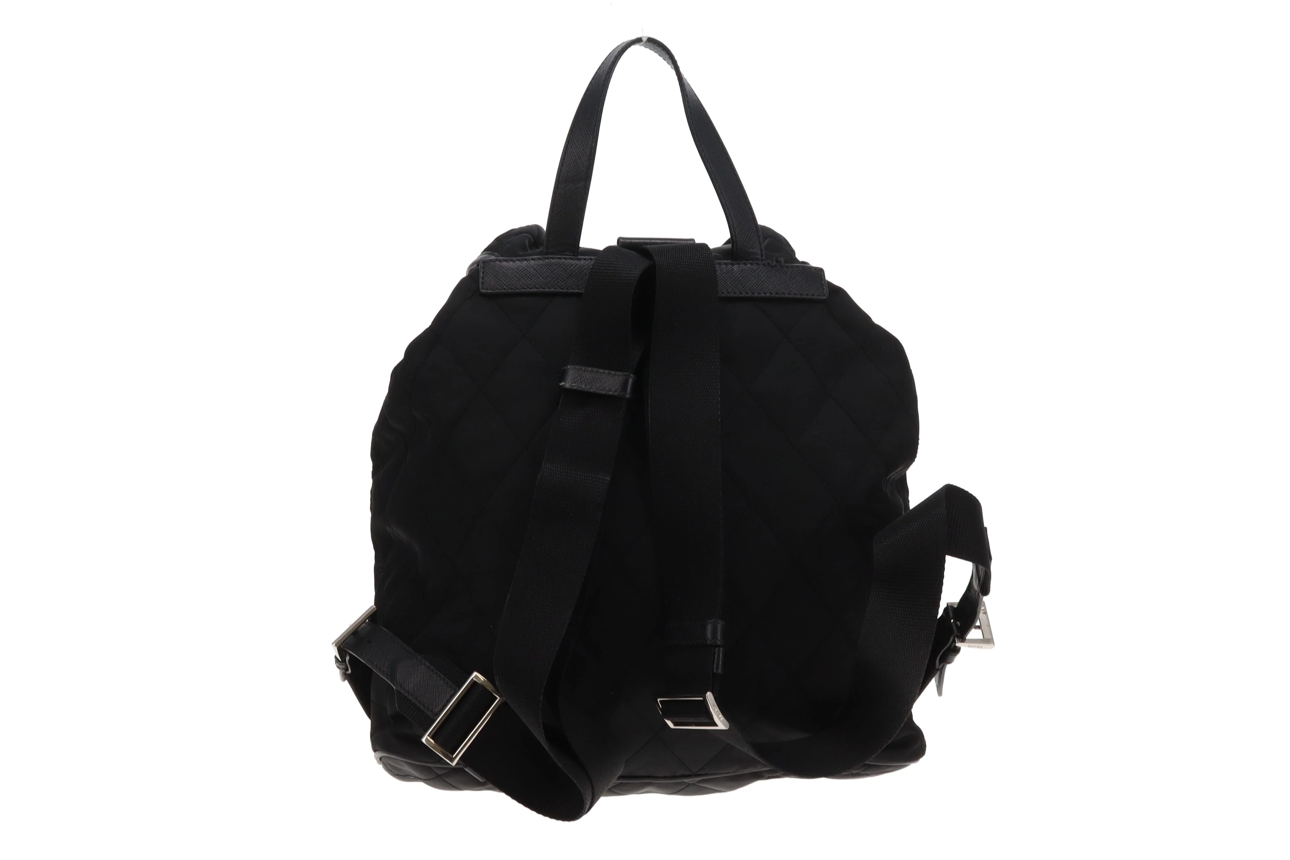 Prada Quilted Nylon Black Twin Pocket Backpack Black - Image 5