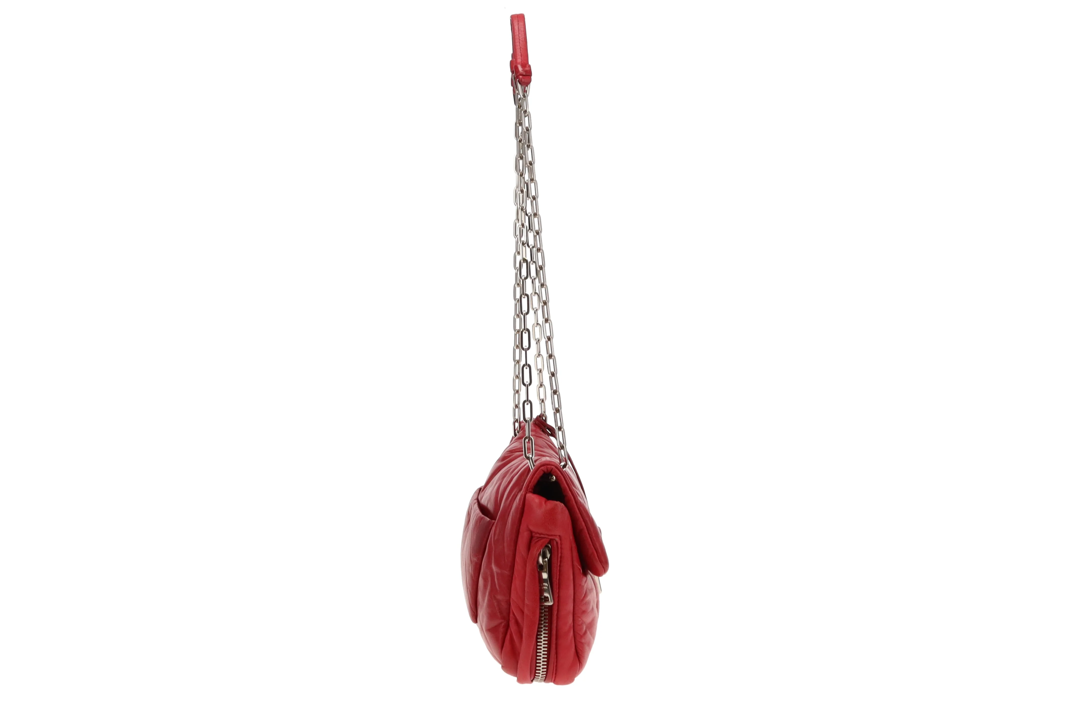 Prada Red Nappa Bomber Shoulder Bag - Image 5