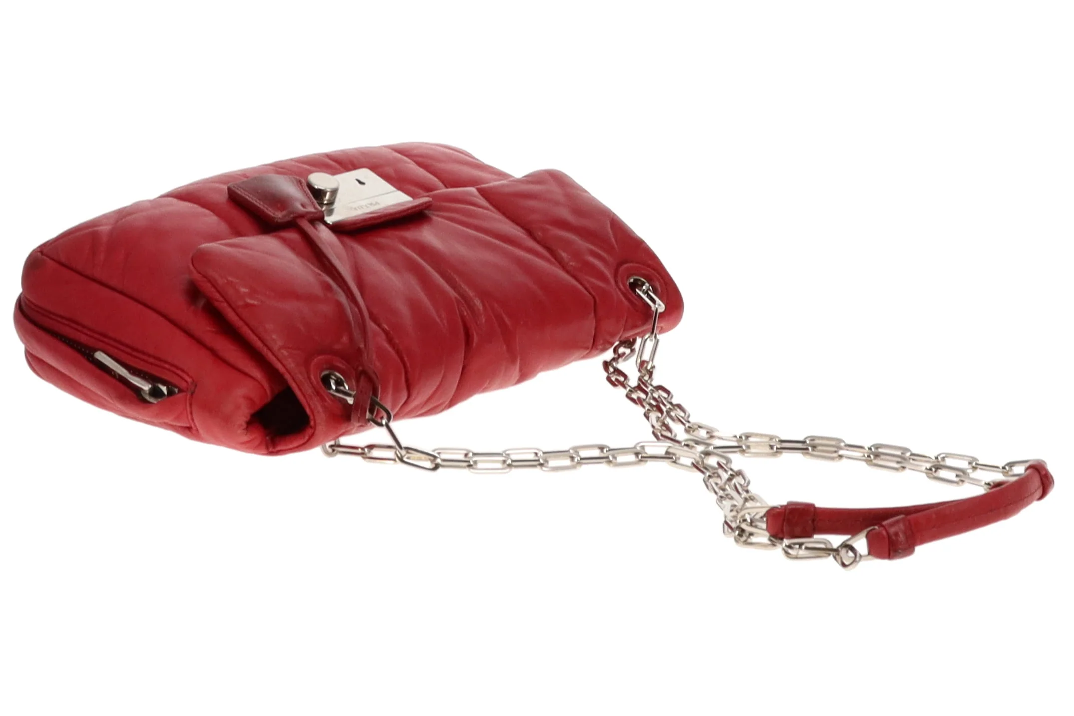 Prada Red Nappa Bomber Shoulder Bag - Image 7