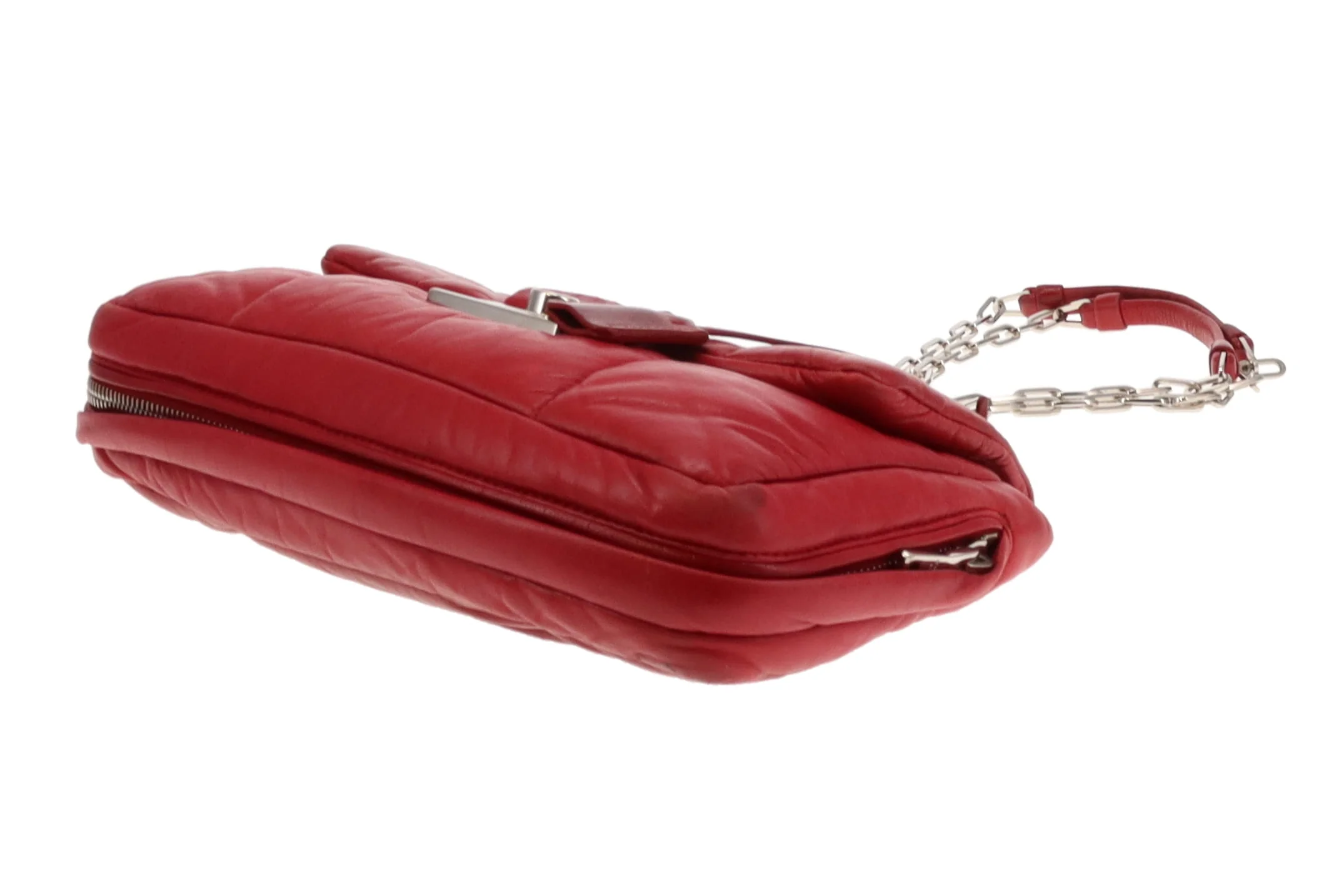 Prada Red Nappa Bomber Shoulder Bag - Image 8