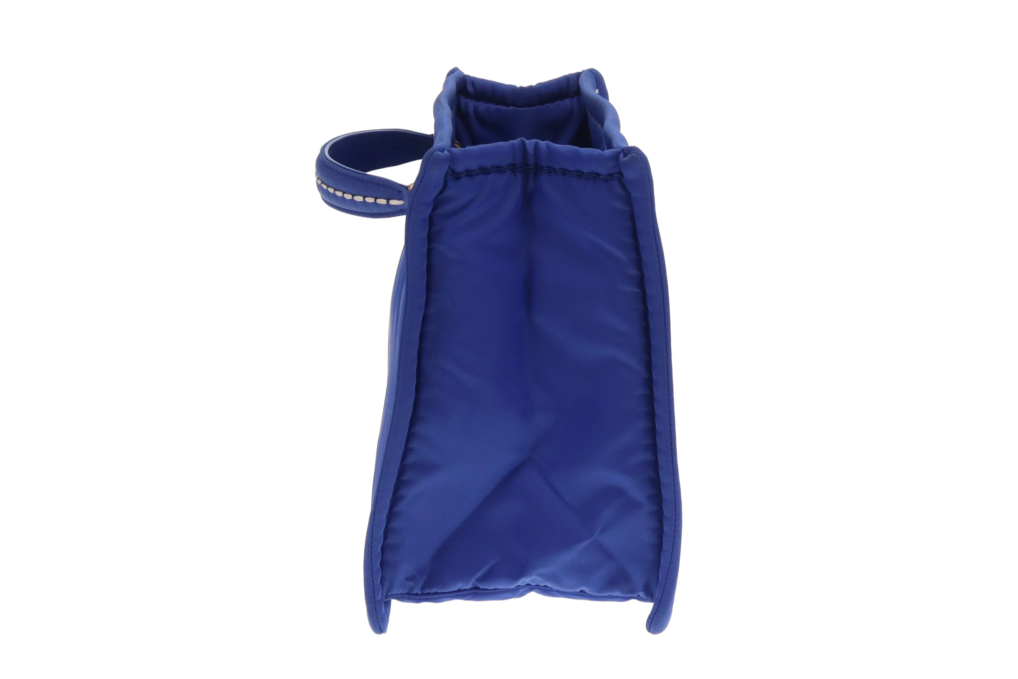 Prada Tote Indaco Nylon Contrast Stitch - Image 6
