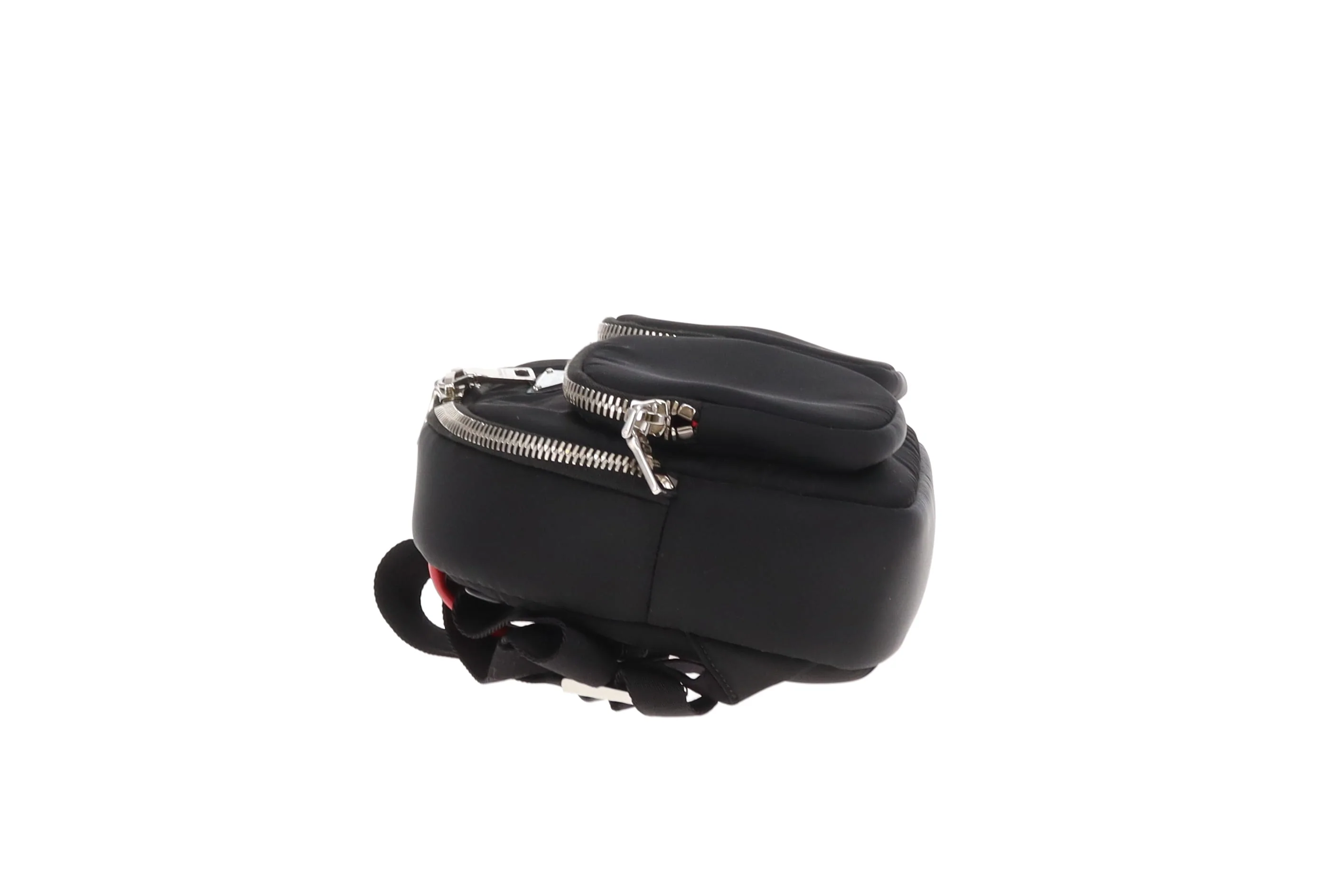 Prada Twin Pocket Mini Backpack Black/Red Nylon - Image 5