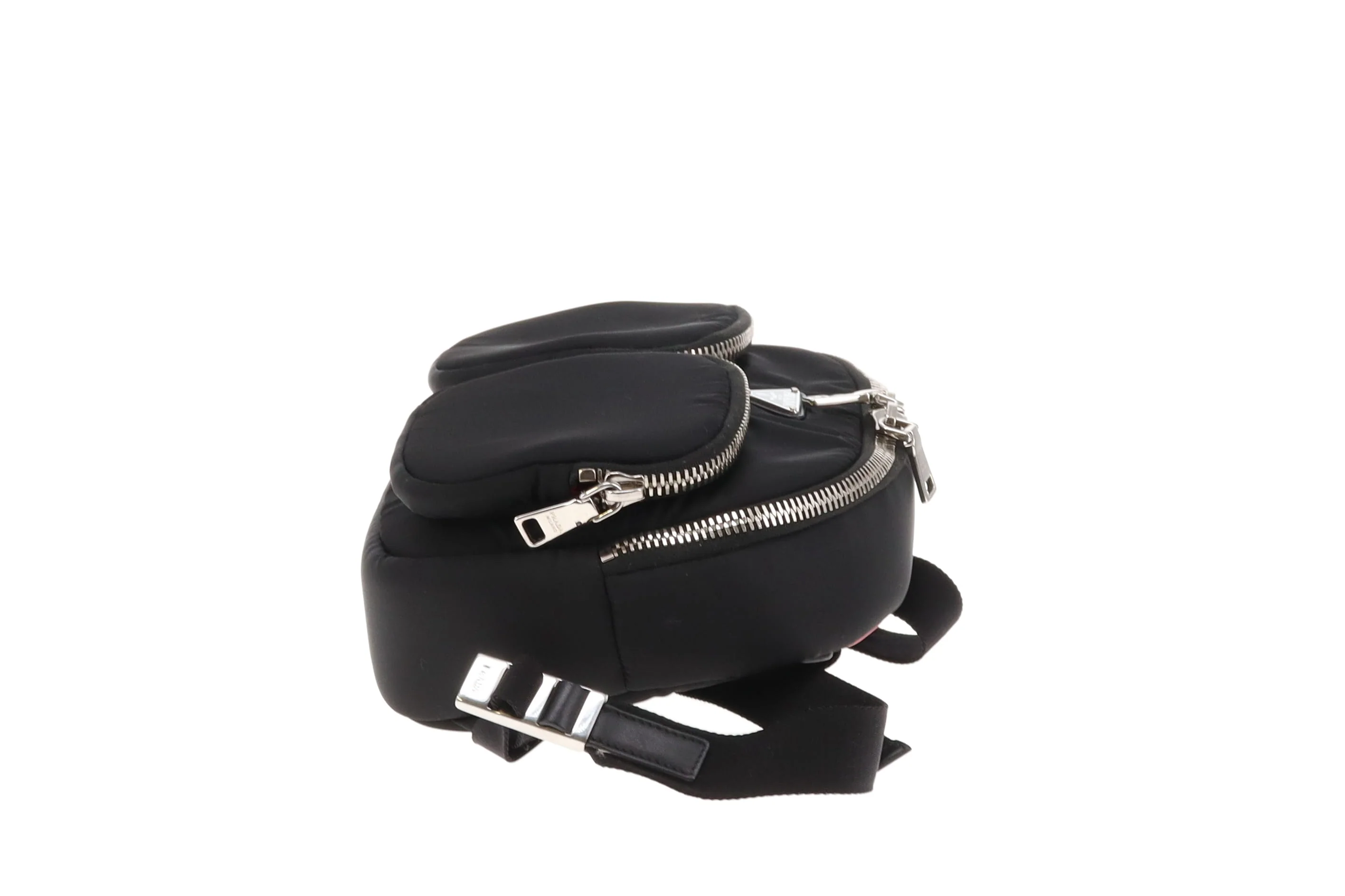 Prada Twin Pocket Mini Backpack Black/Red Nylon - Image 7
