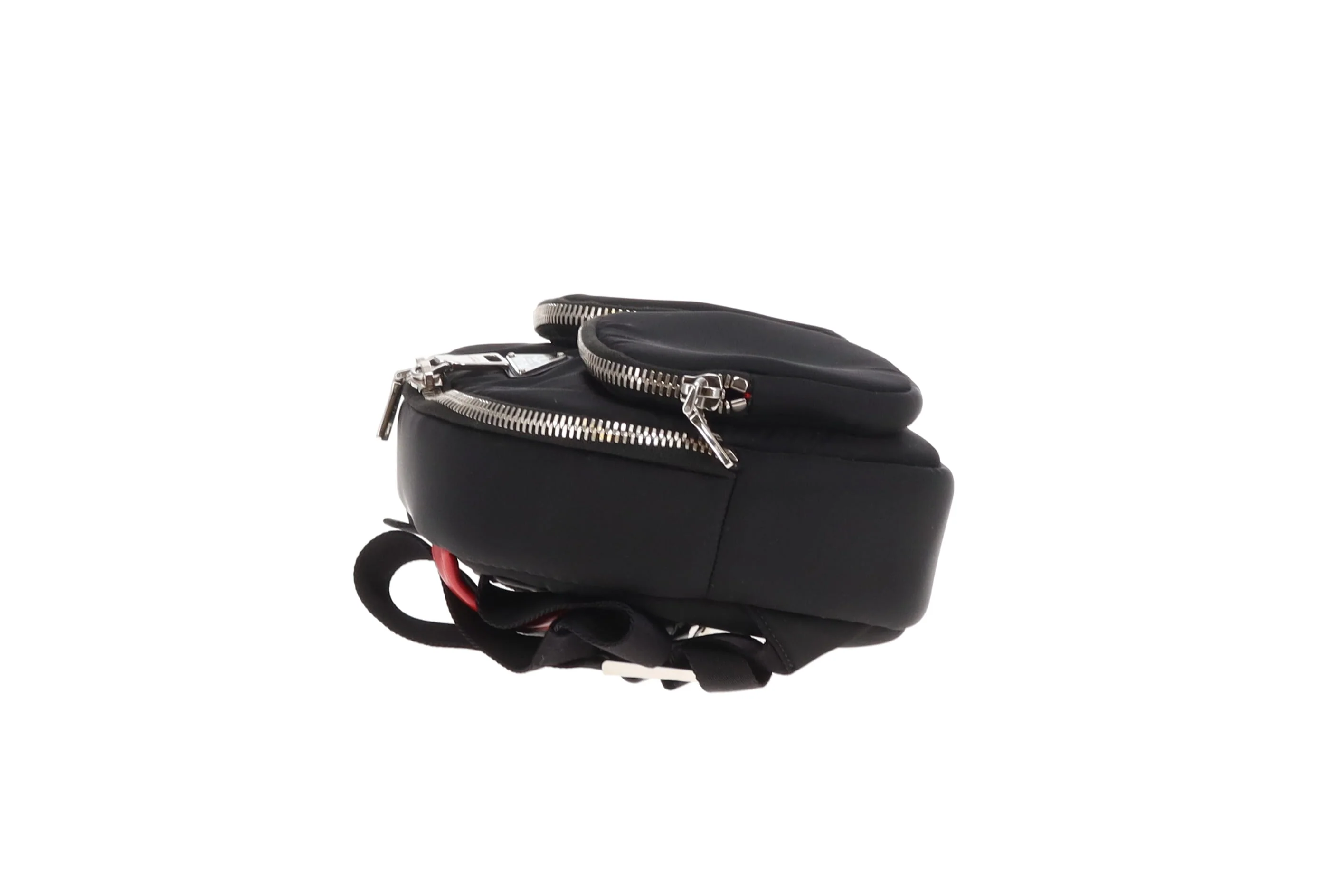 Prada Twin Pocket Mini Backpack Black/Red Nylon - Image 9