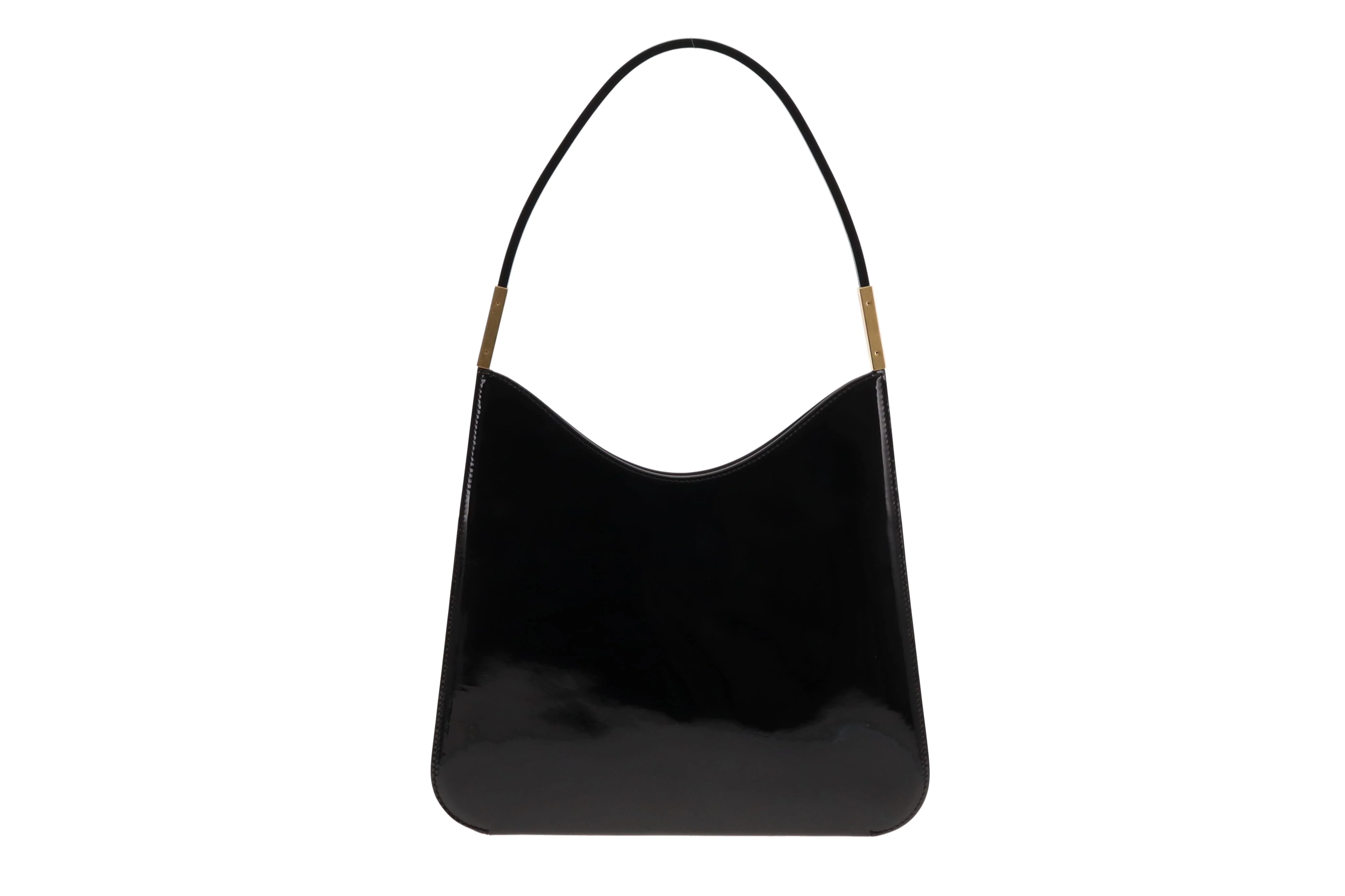 Saint Laurent Black Patent Leather Sadie Shoulder Bag 2023 - Image 4