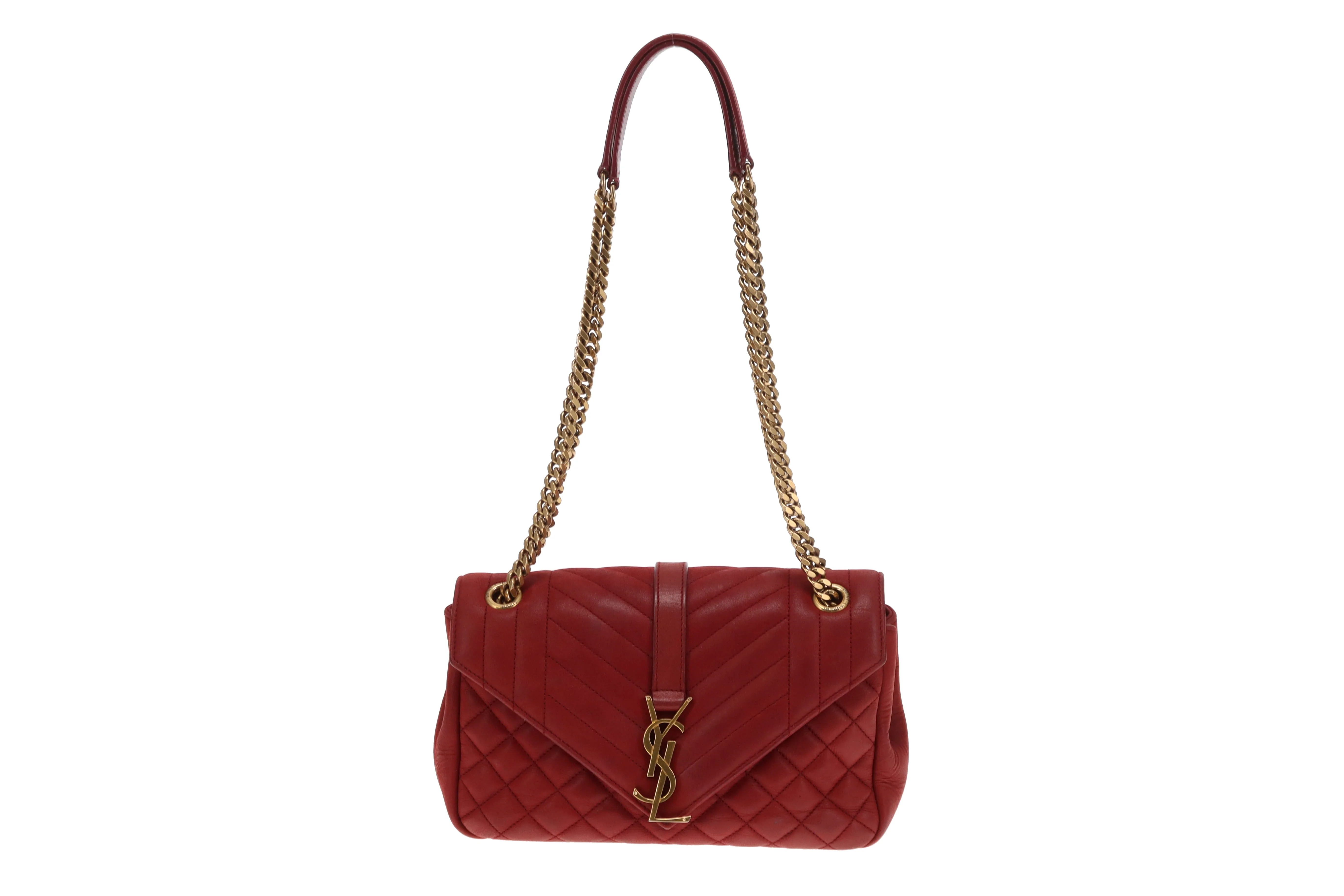 Saint Laurent College Bag Red Mixed Matelasse 2017 - Image 3