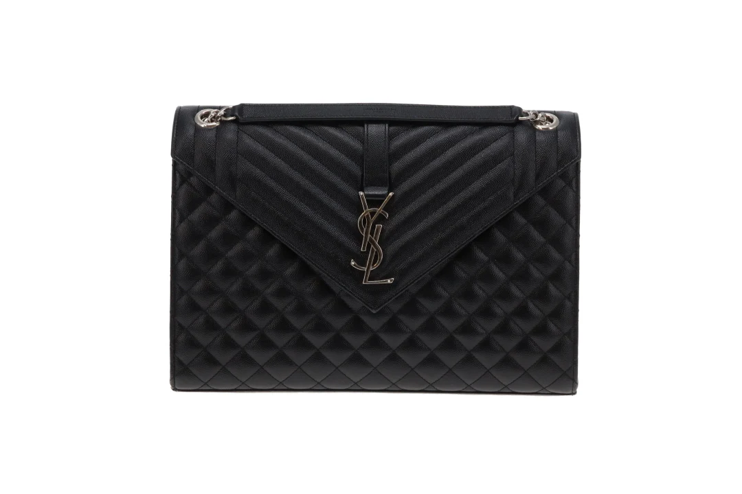 Saint Laurent Envelope Satchel Large Black SHW 2018