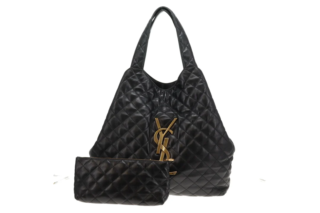 Saint Laurent Icare Tote Black Gold HW