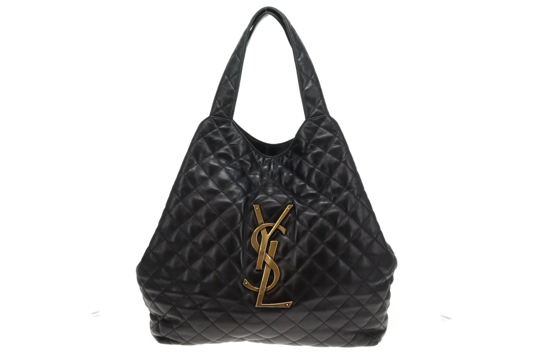 Saint Laurent Icare Tote Black Gold HW - Image 3
