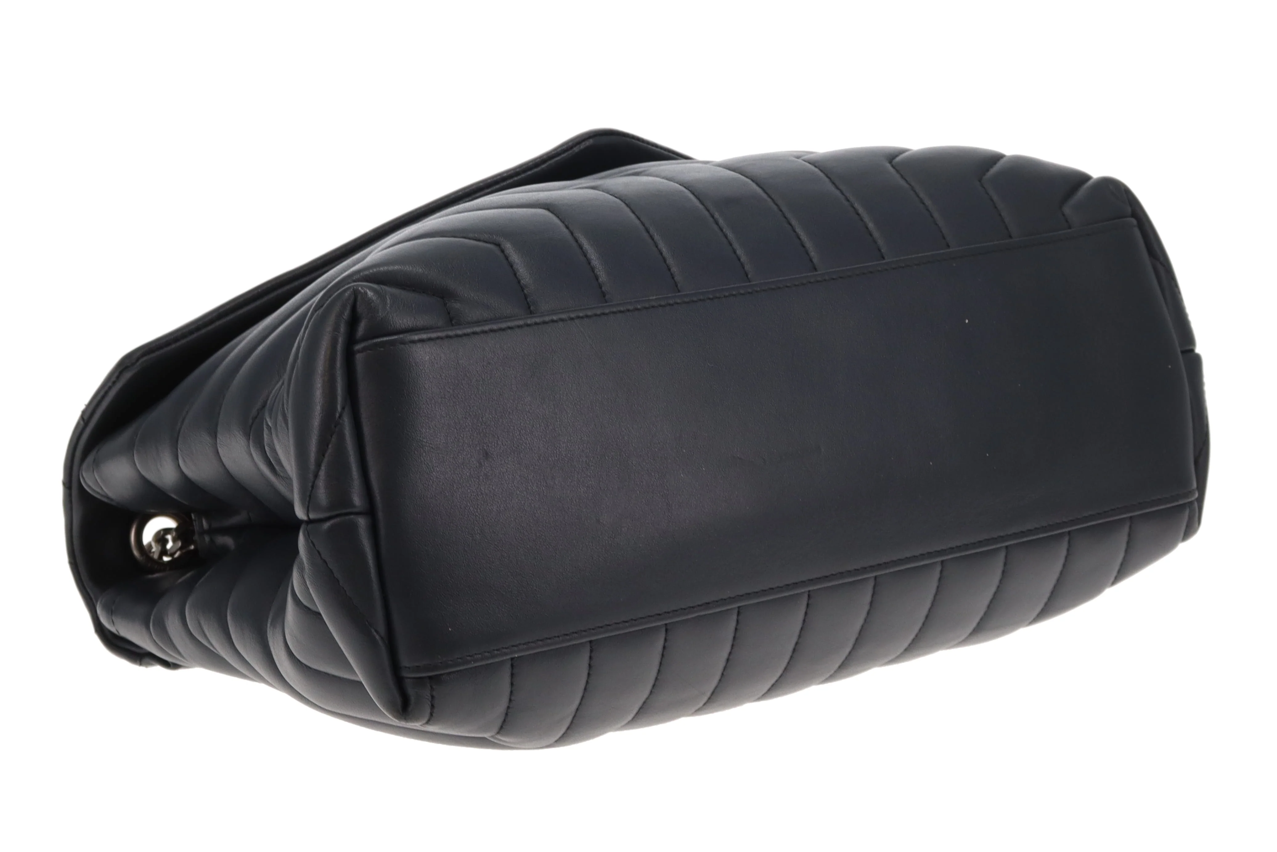 Saint Laurent LouLou Medium In Dark Smog Chevron Leather - Image 12