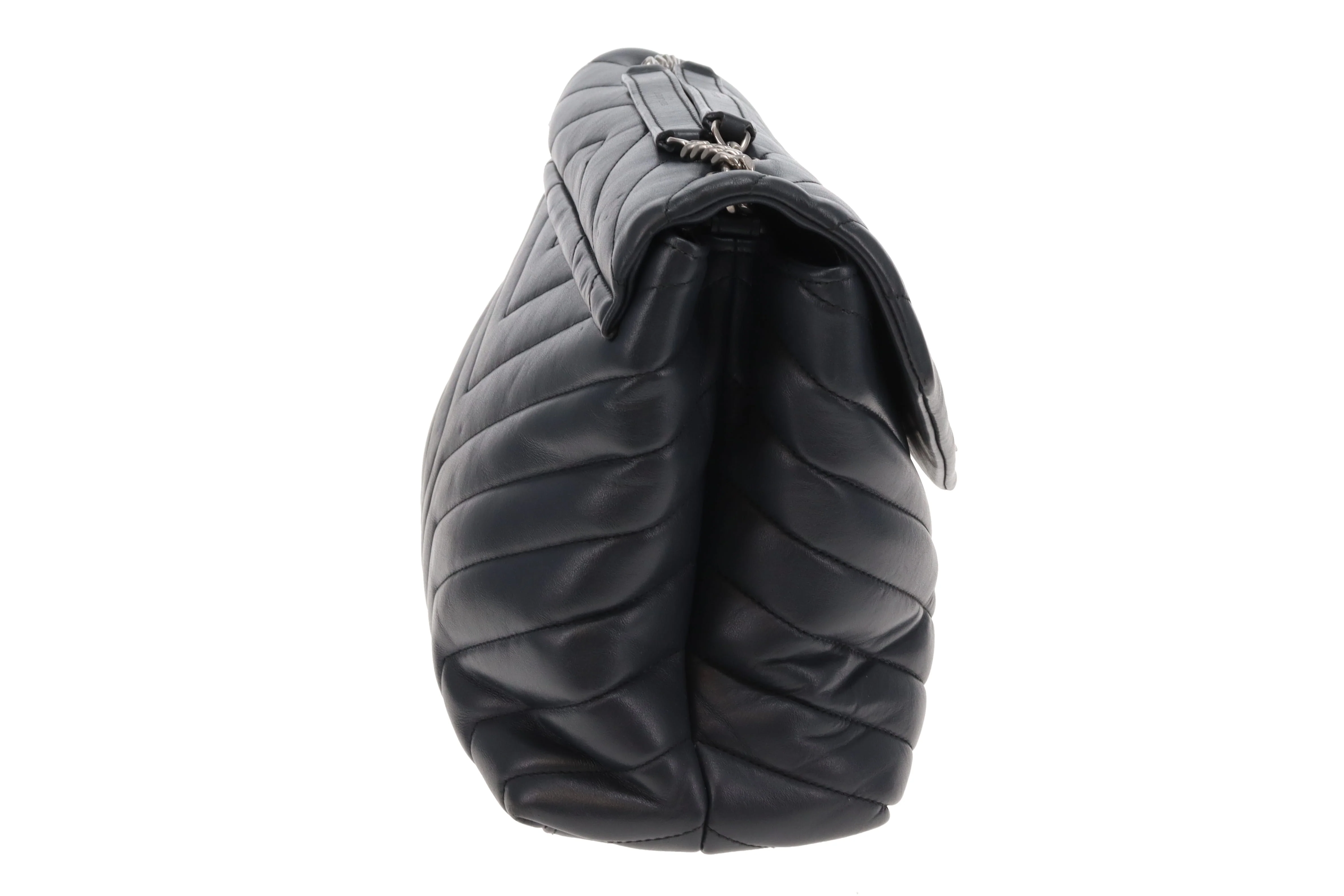 Saint Laurent LouLou Medium In Dark Smog Chevron Leather - Image 6