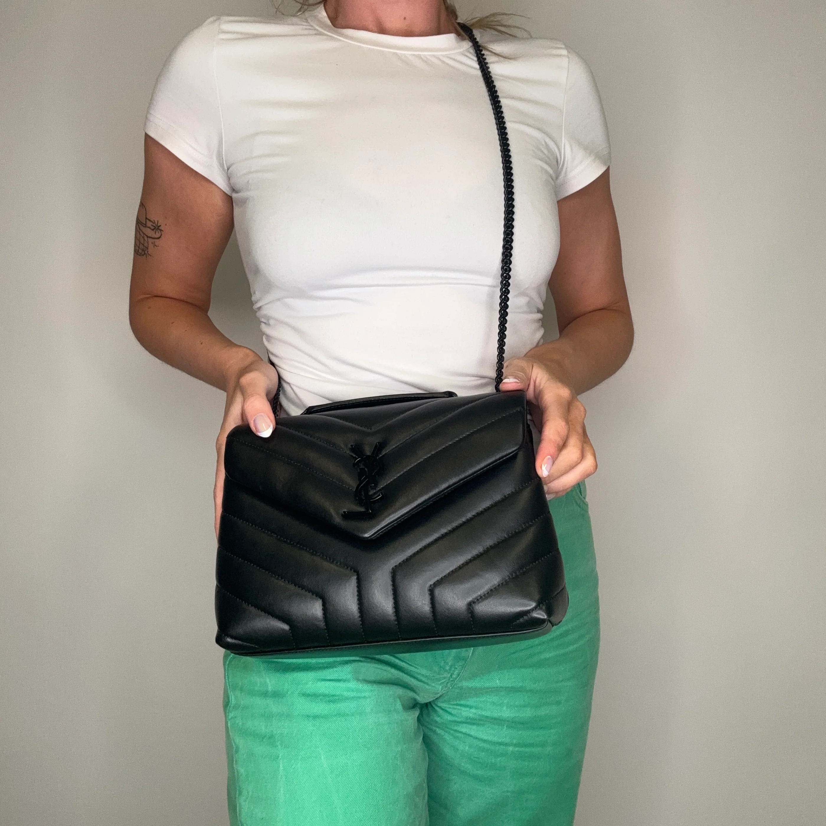 Saint Laurent Loulou Small Black on Black 2023 - Image 2