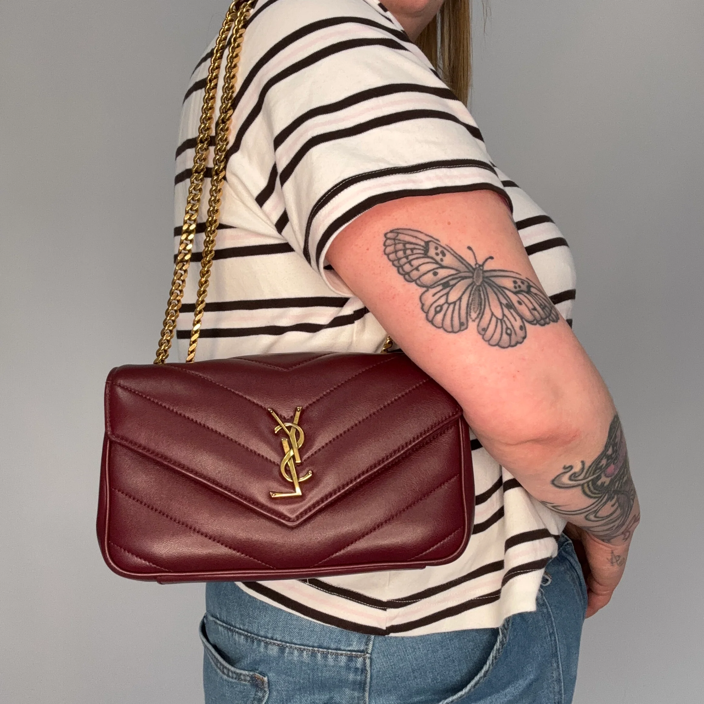 Saint Laurent Loulou Small NM Rouge Cabernet GHW 2025 - Image 2