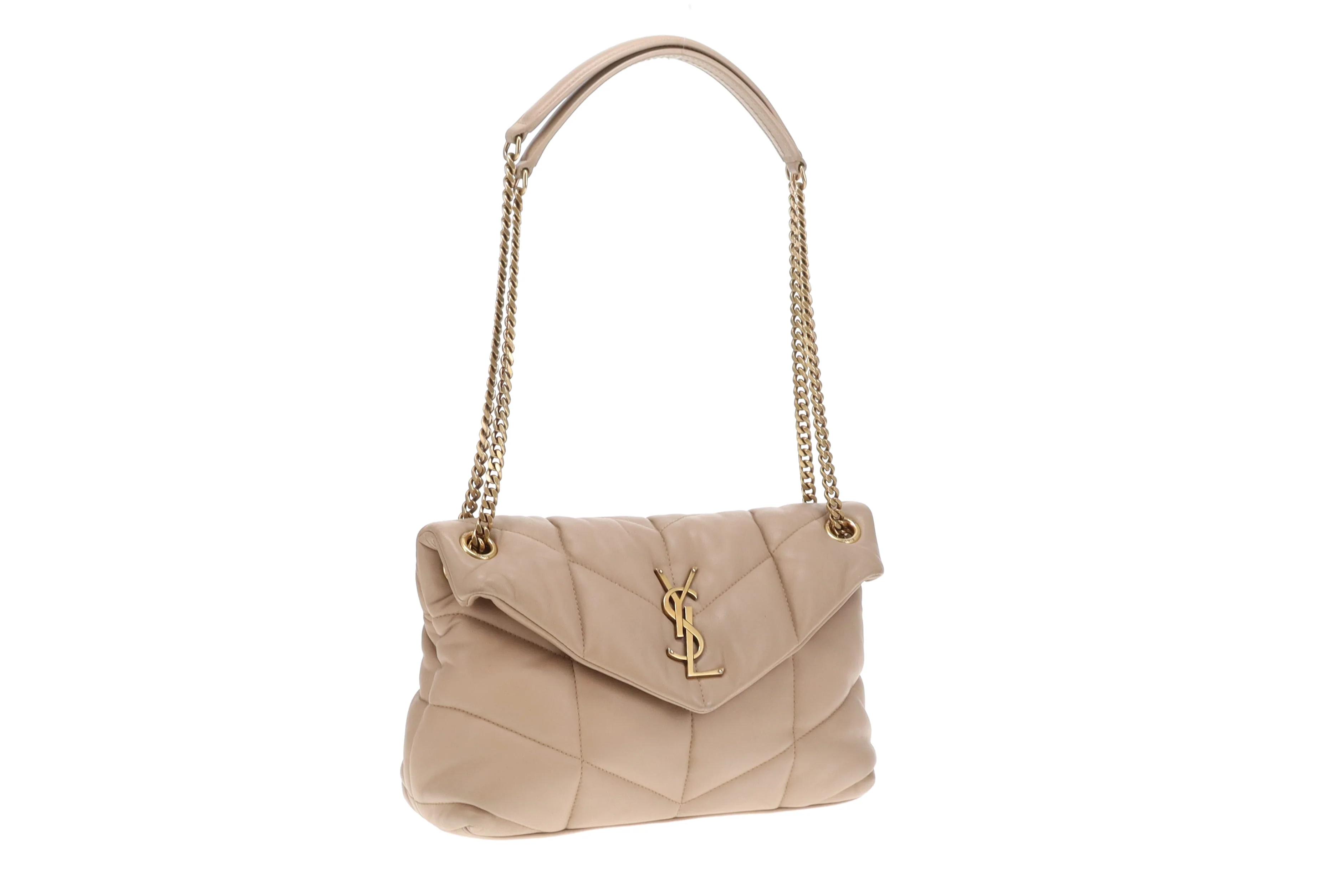 Saint Laurent Puffer Small Beige GHW 2021 - Image 3