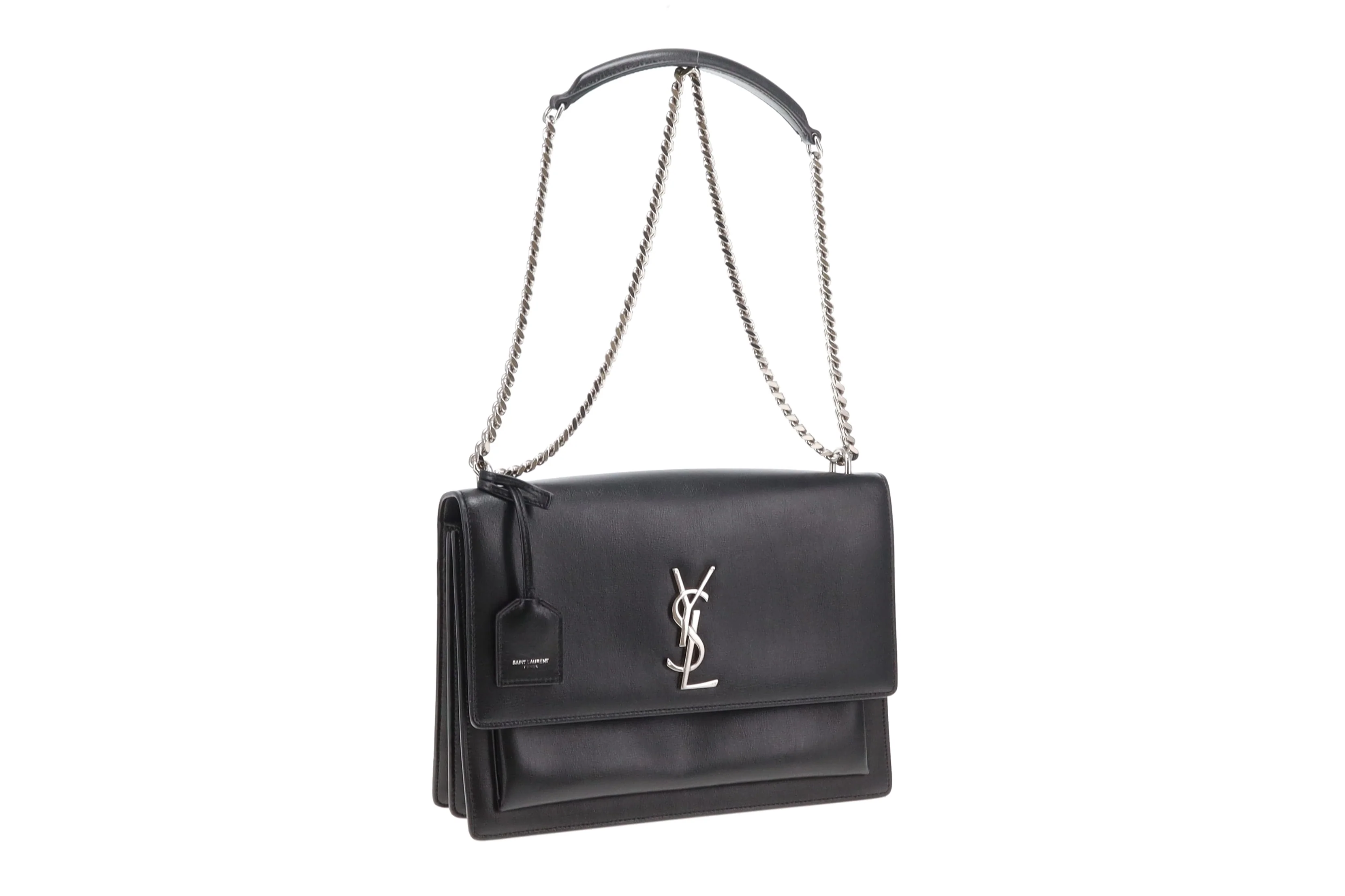Saint Laurent Sunset Large Black Leather SHW - Image 3