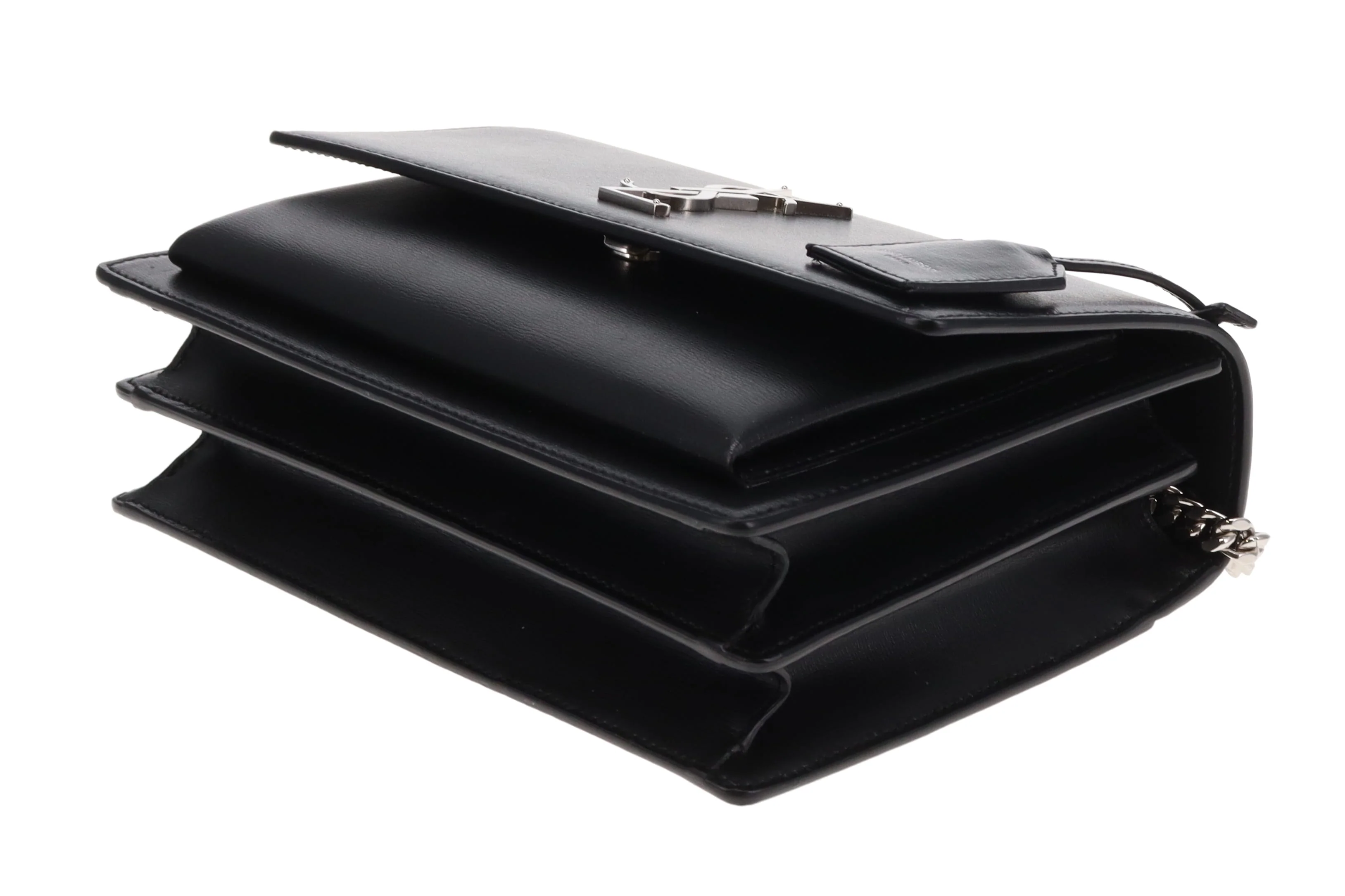 Saint Laurent Sunset Medium Black Leather SHW 2024 - Image 11