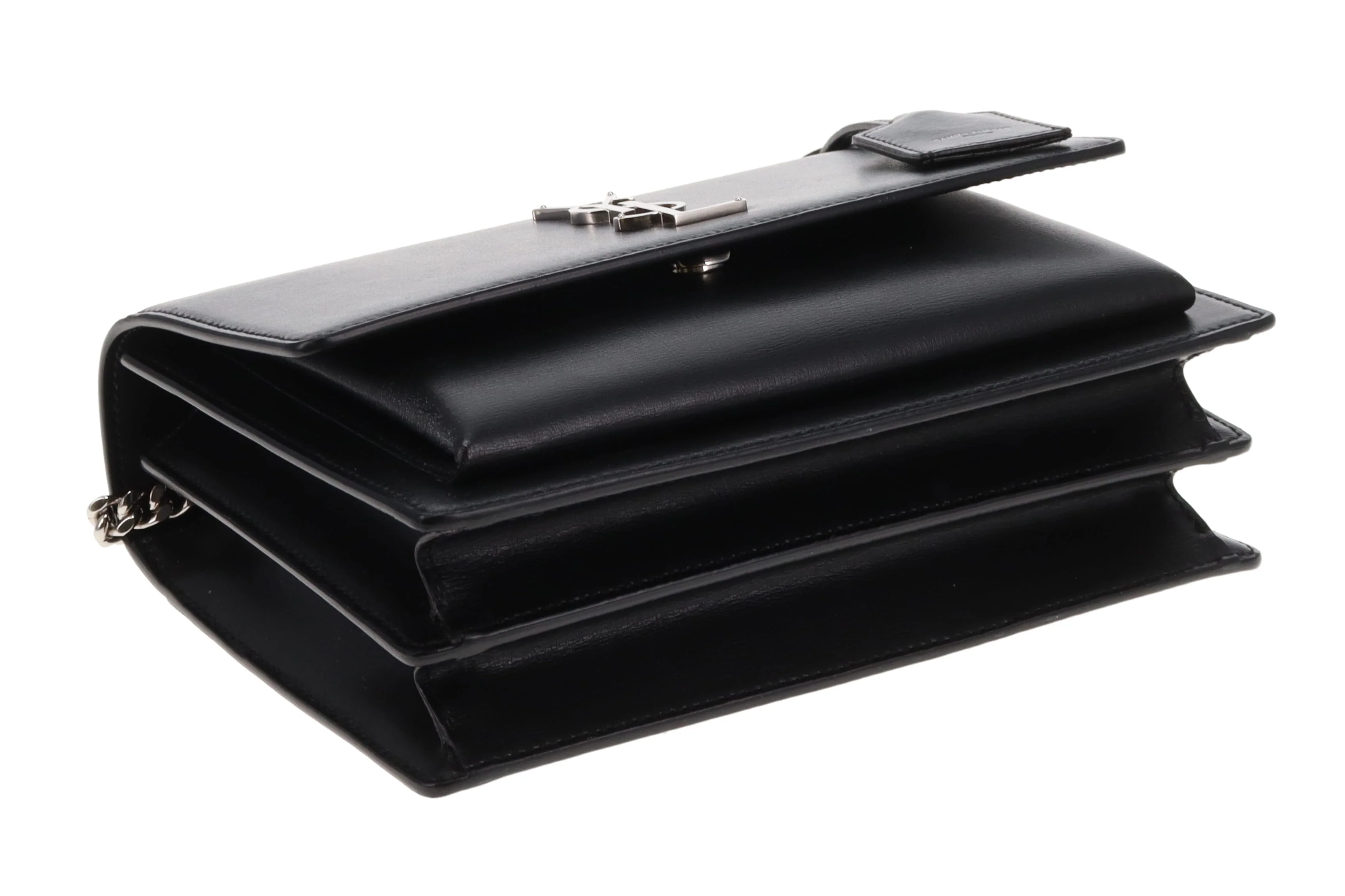 Saint Laurent Sunset Medium Black Leather SHW 2024 - Image 12