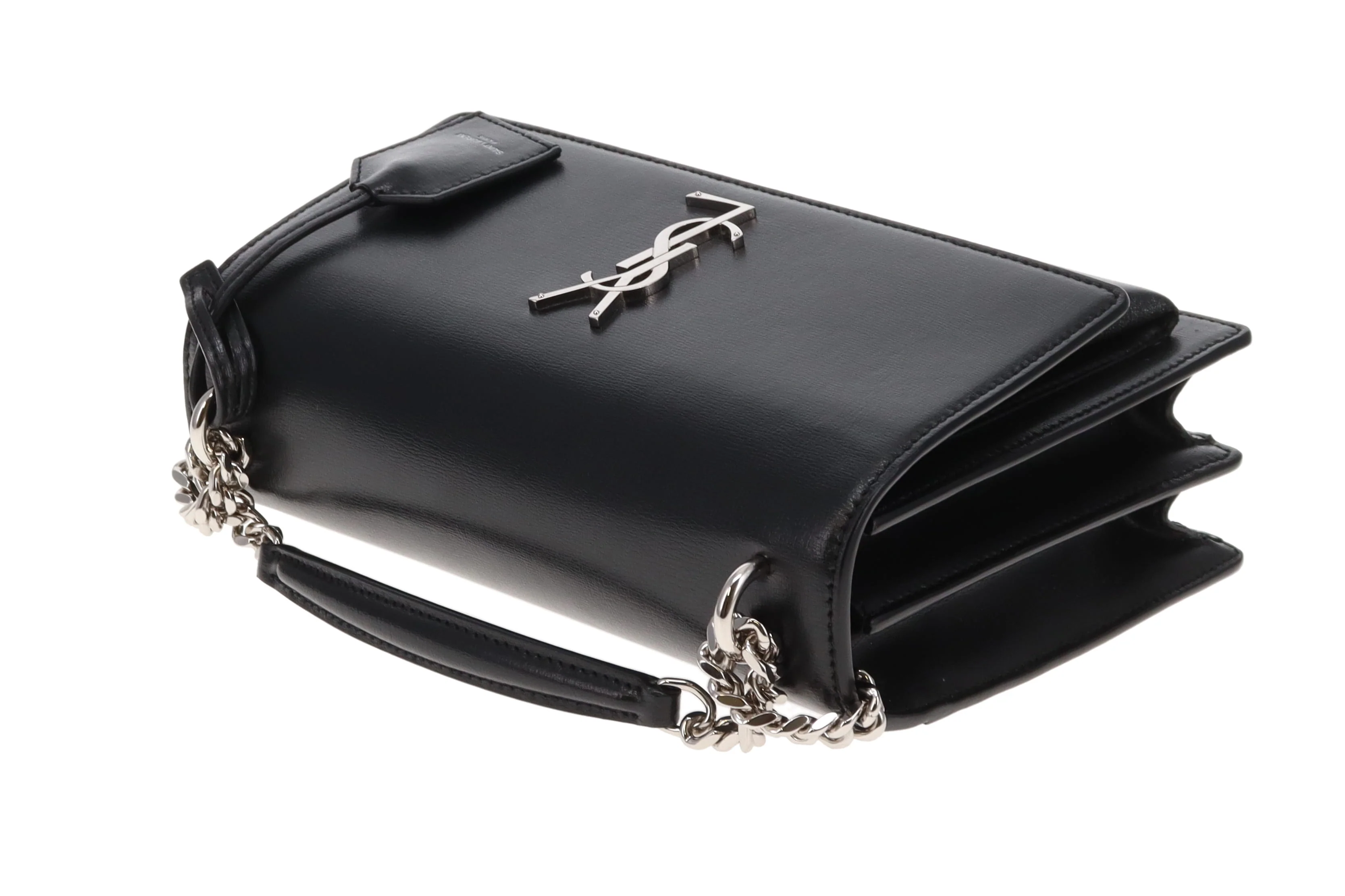Saint Laurent Sunset Medium Black Leather SHW 2024 - Image 13