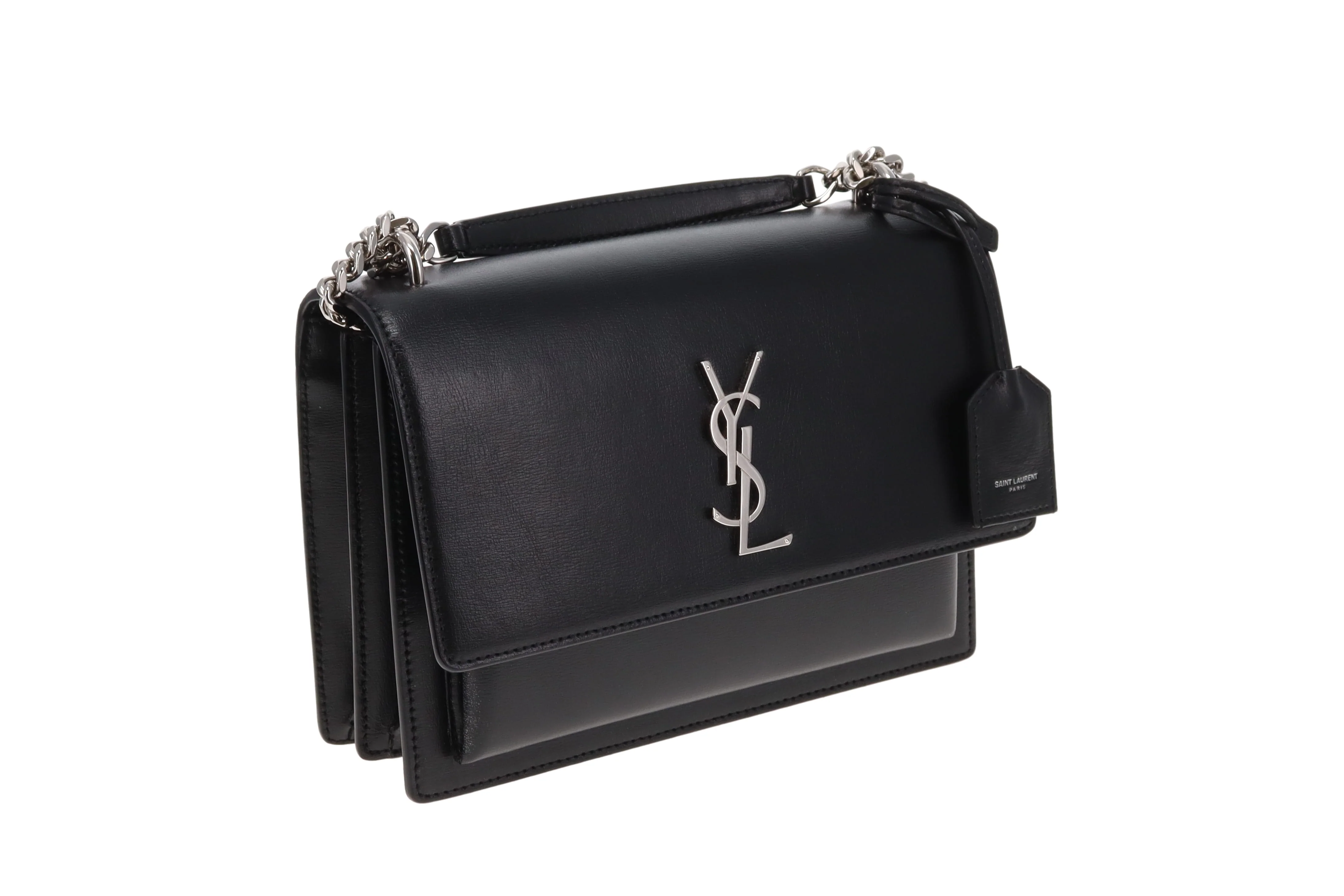 Saint Laurent Sunset Medium Black Leather SHW 2024 - Image 4