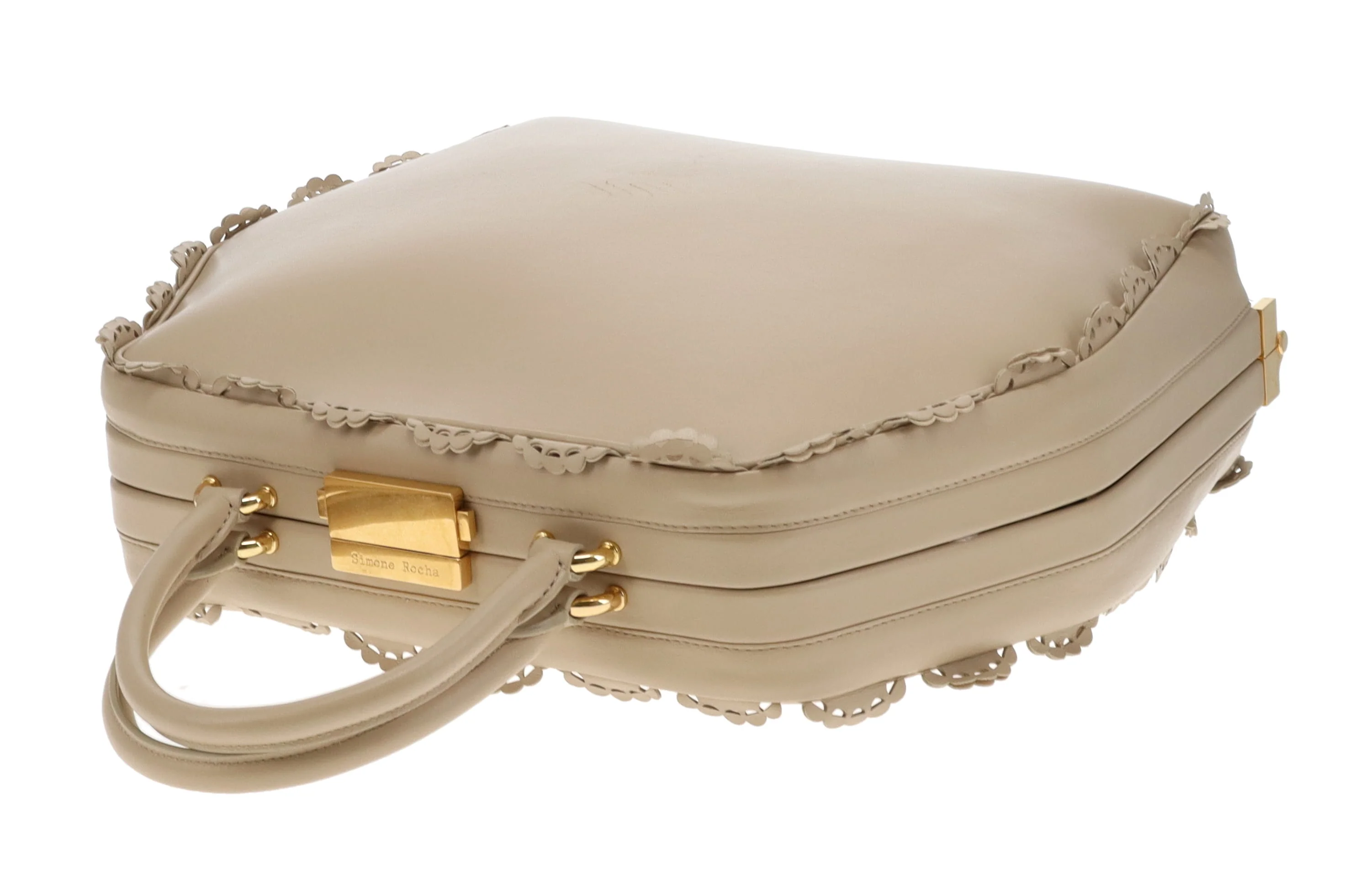 Simone Rocha Scallop Trim Frame Tote Nude - Image 14