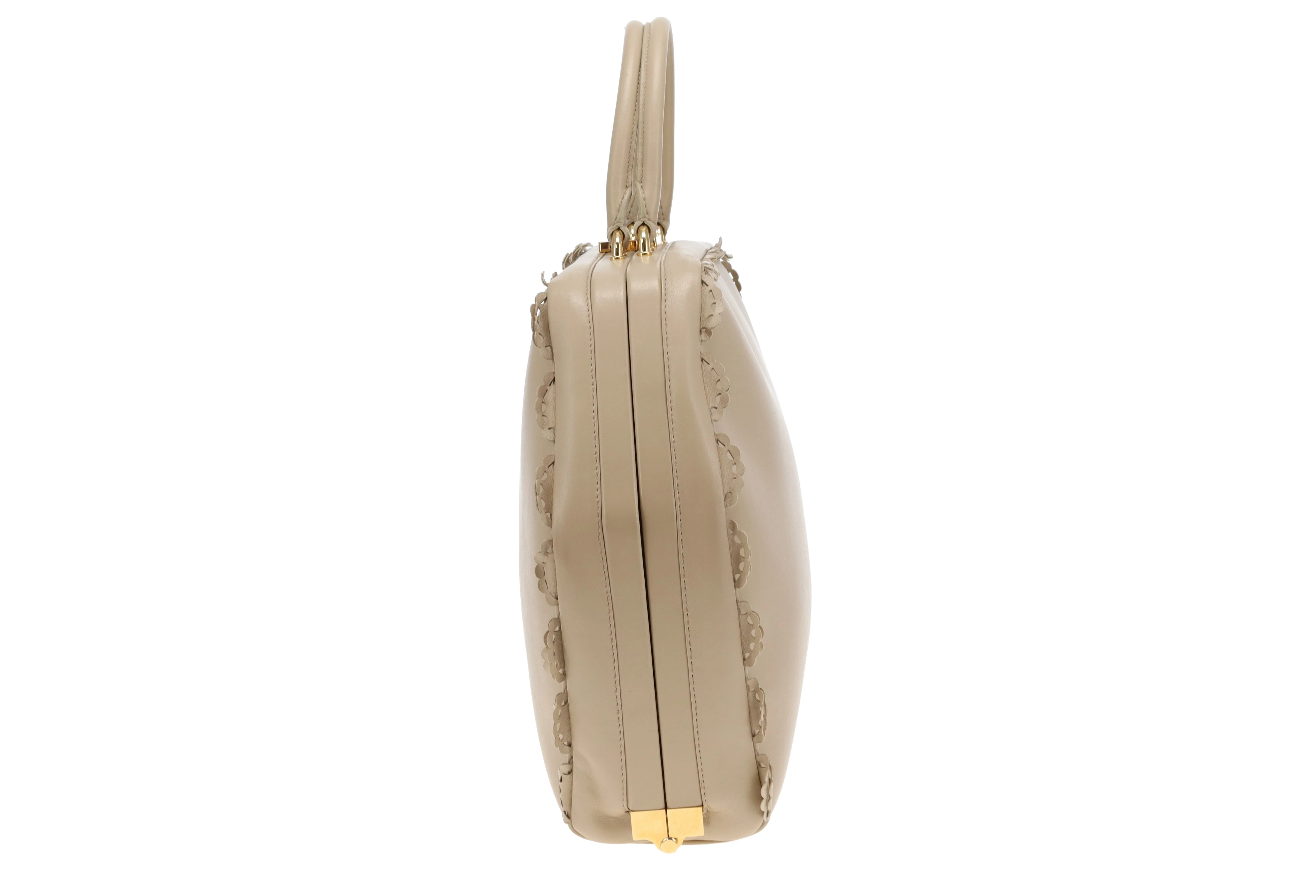 Simone Rocha Scallop Trim Frame Tote Nude - Image 6
