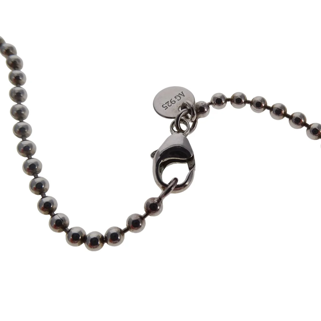 Tiffany & Co Atlas Collection Key Pendant On Beaded Chain Sterling Silver - Image 5