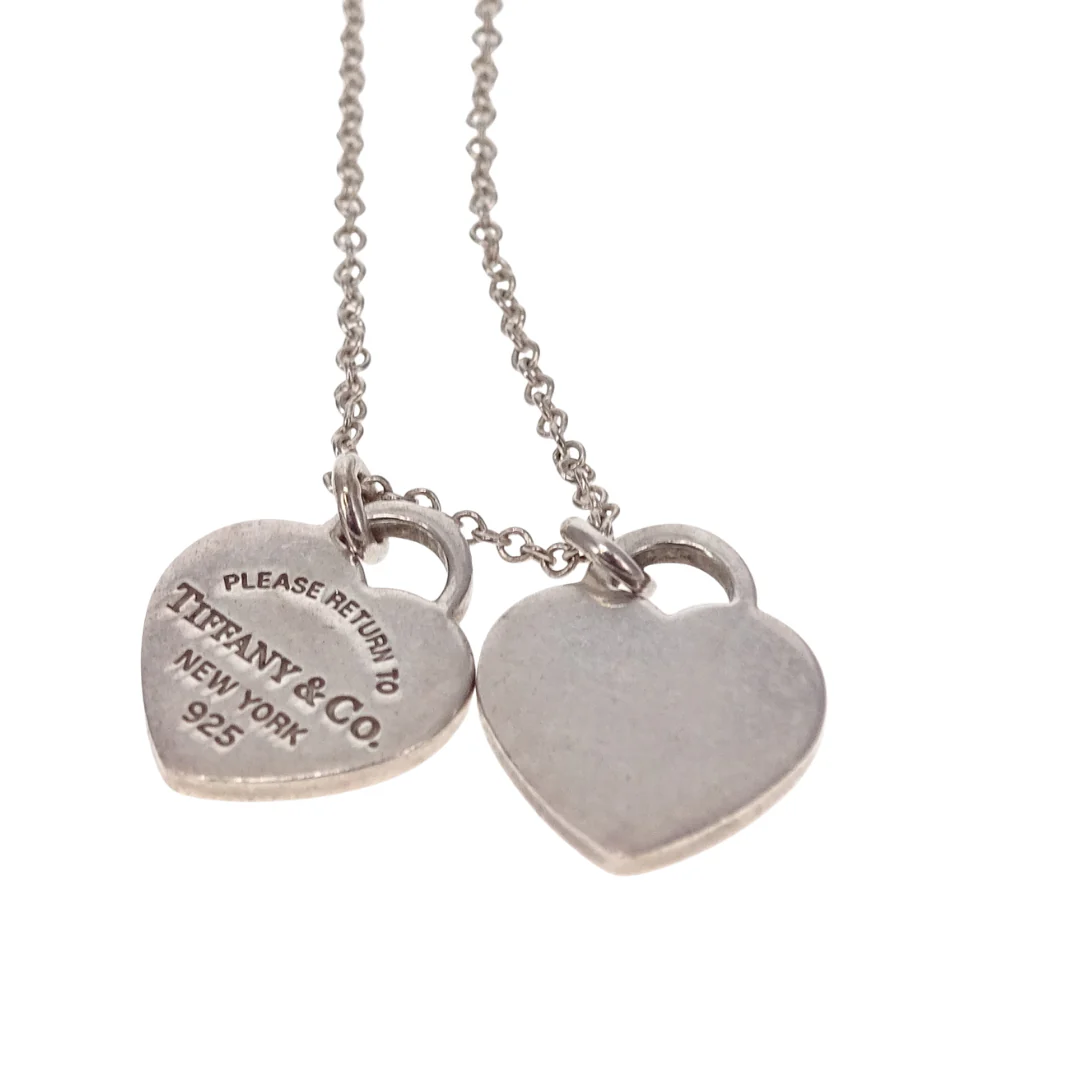 Tiffany & Co Double Heart Mini RTT Tag Necklace Sterling Silver - Image 3