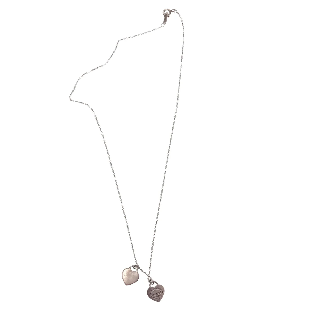 Tiffany & Co Double Heart Mini RTT Tag Necklace Sterling Silver - Image 6