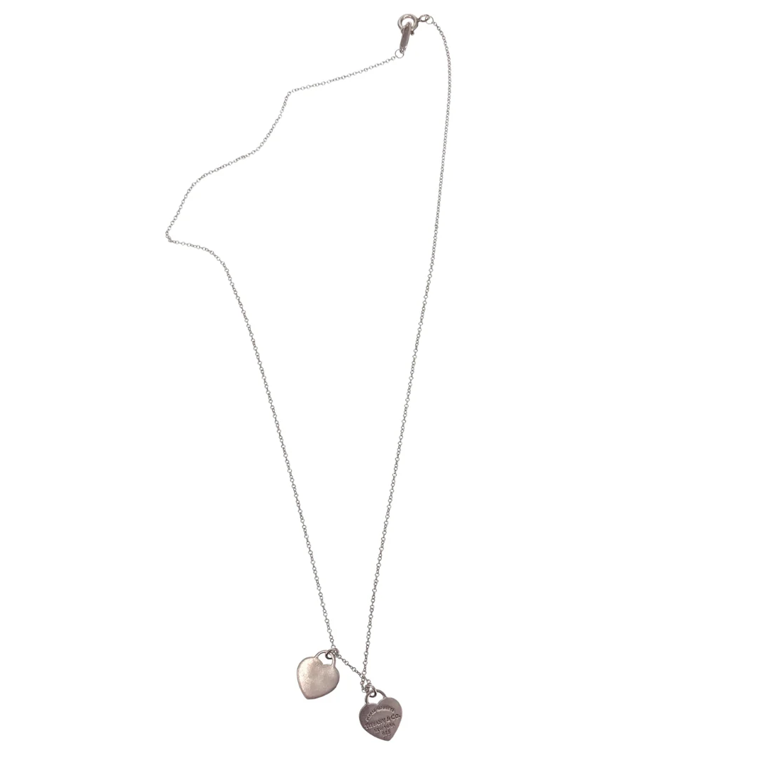 Tiffany & Co Double Heart Mini RTT Tag Necklace Sterling Silver - Image 8