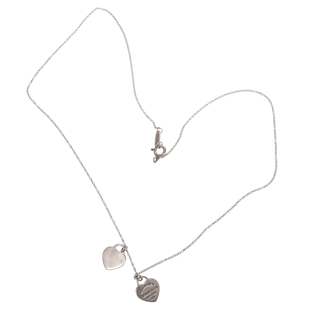 Tiffany & Co Double Heart Mini RTT Tag Necklace Sterling Silver - Image 9