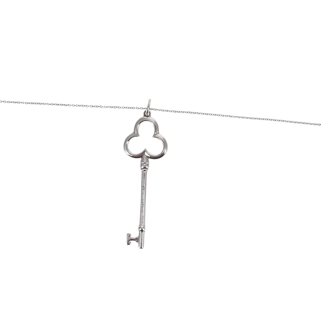 Tiffany & Co Large Key Pendant On Chain Sterling Silver 925 - Image 3