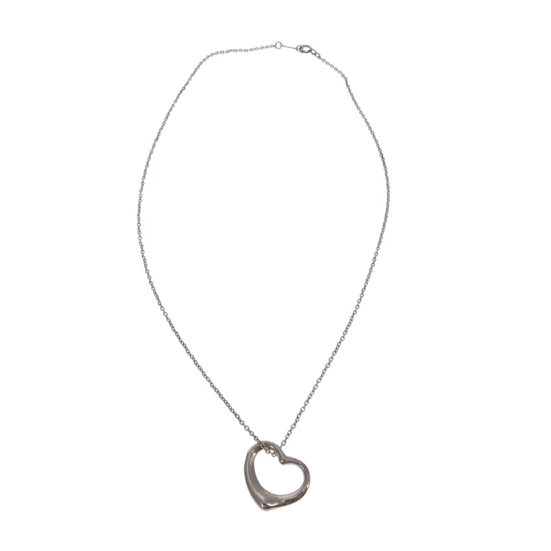 Tiffany & Co Open Heart Pendant On Chain In Sterling Silver Elsa Peretti - Image 3