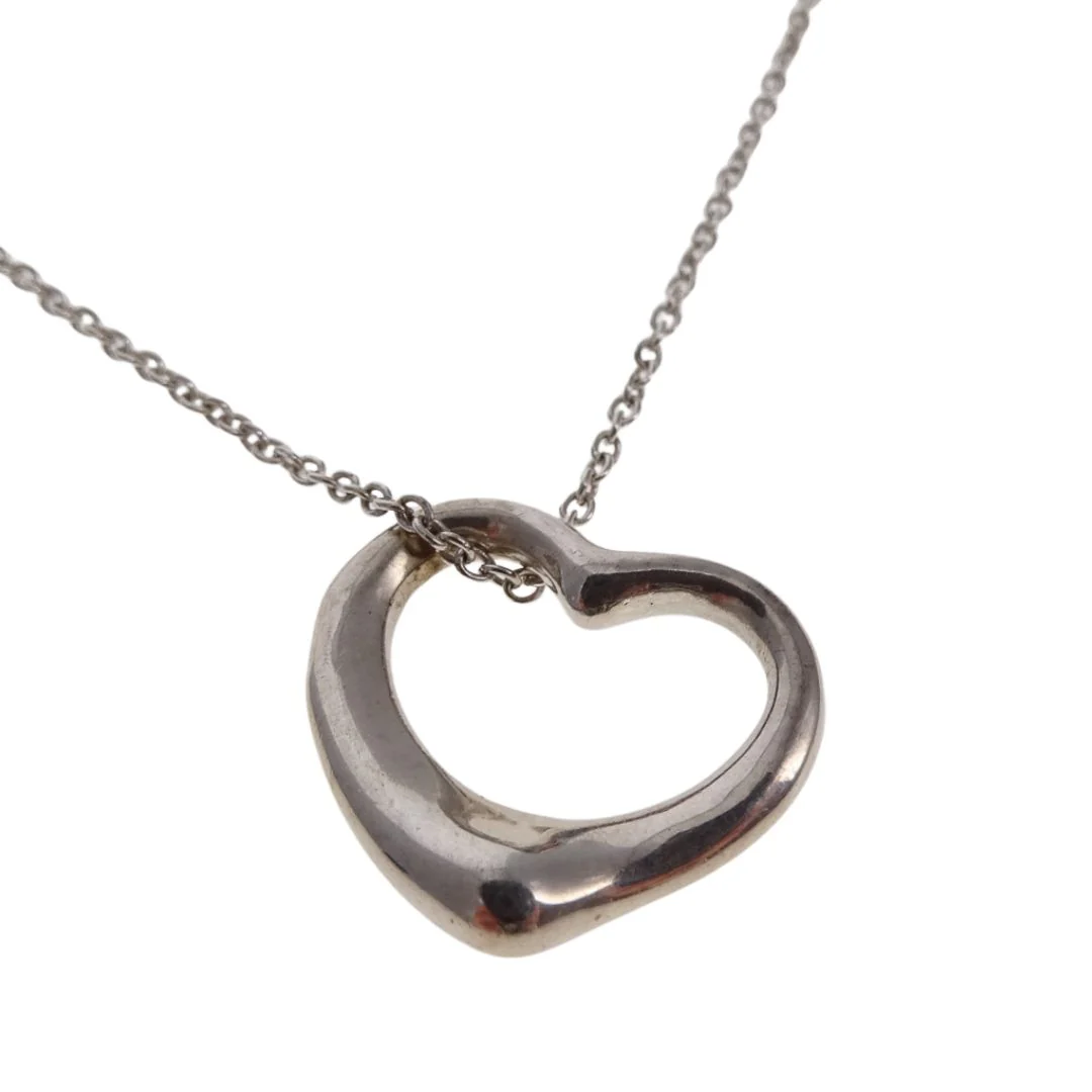 Tiffany & Co Open Heart Pendant On Chain In Sterling Silver Elsa Peretti - Image 4