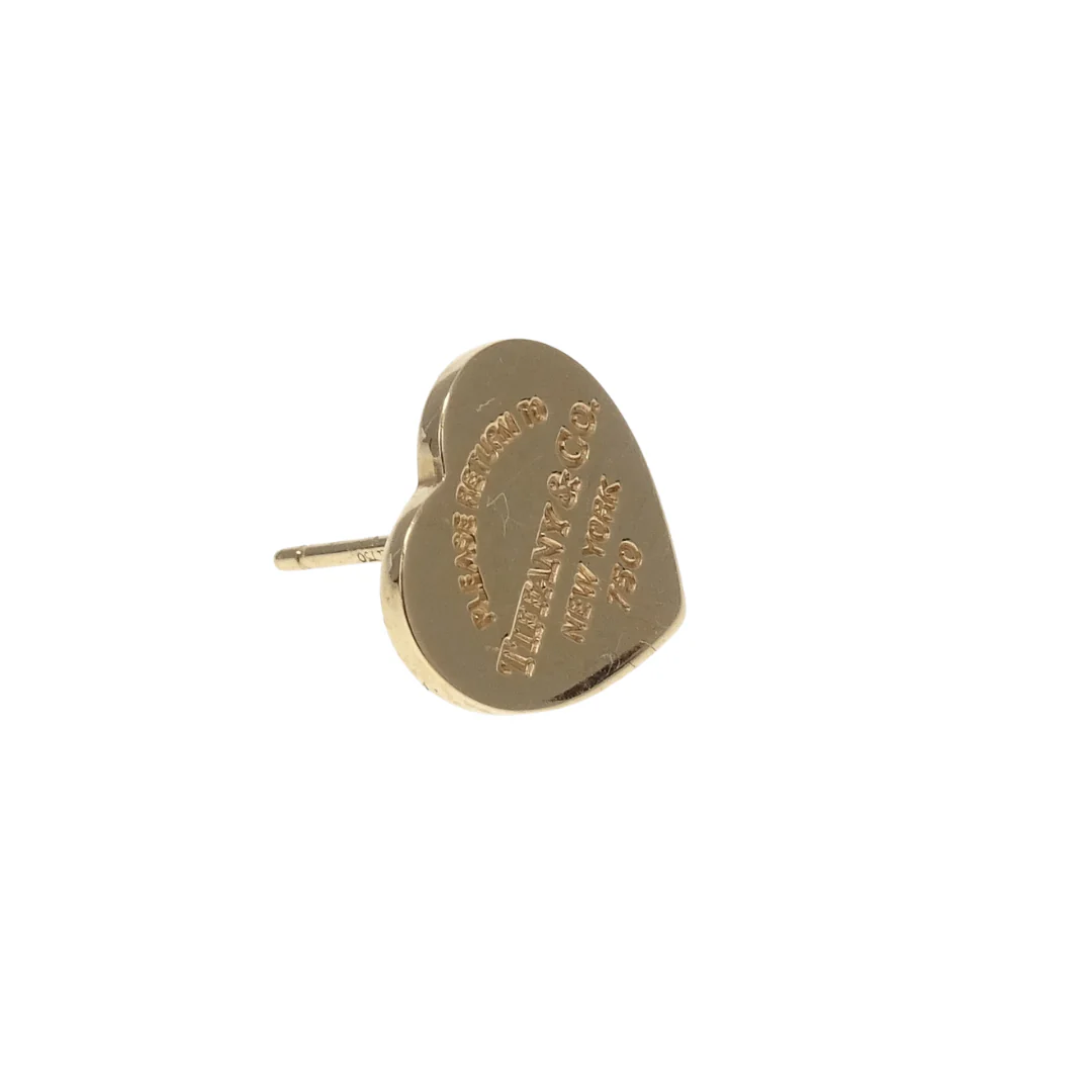 Tiffany & Co RTT Heart Stud Earrings 18k Yellow Gold - Image 5