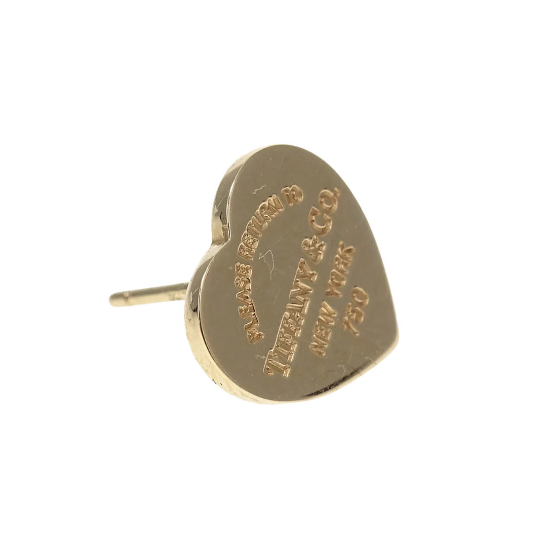 Tiffany & Co RTT Heart Stud Earrings 18k Yellow Gold - Image 7